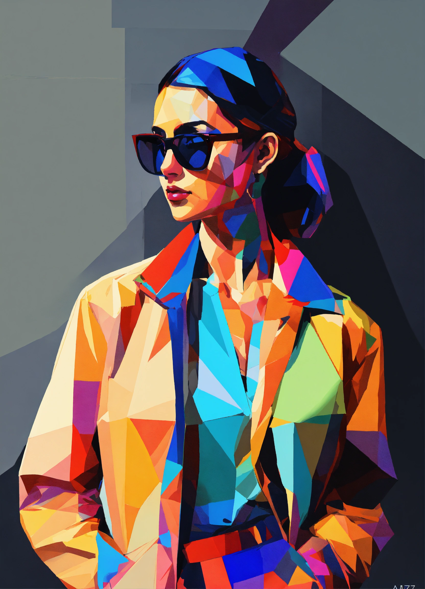 Lexica - Genz female life drawing poseur wearing an open jacket, art ...