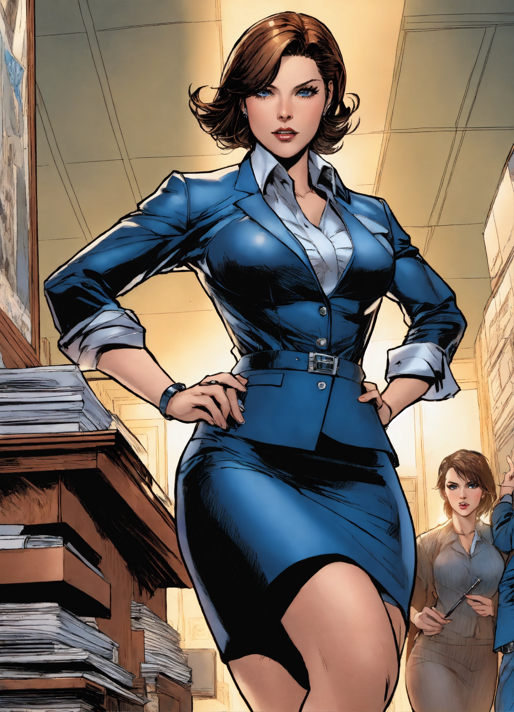 Lexica - Older Jill Valentine as Lois Lane as a secretary, wearing a ...