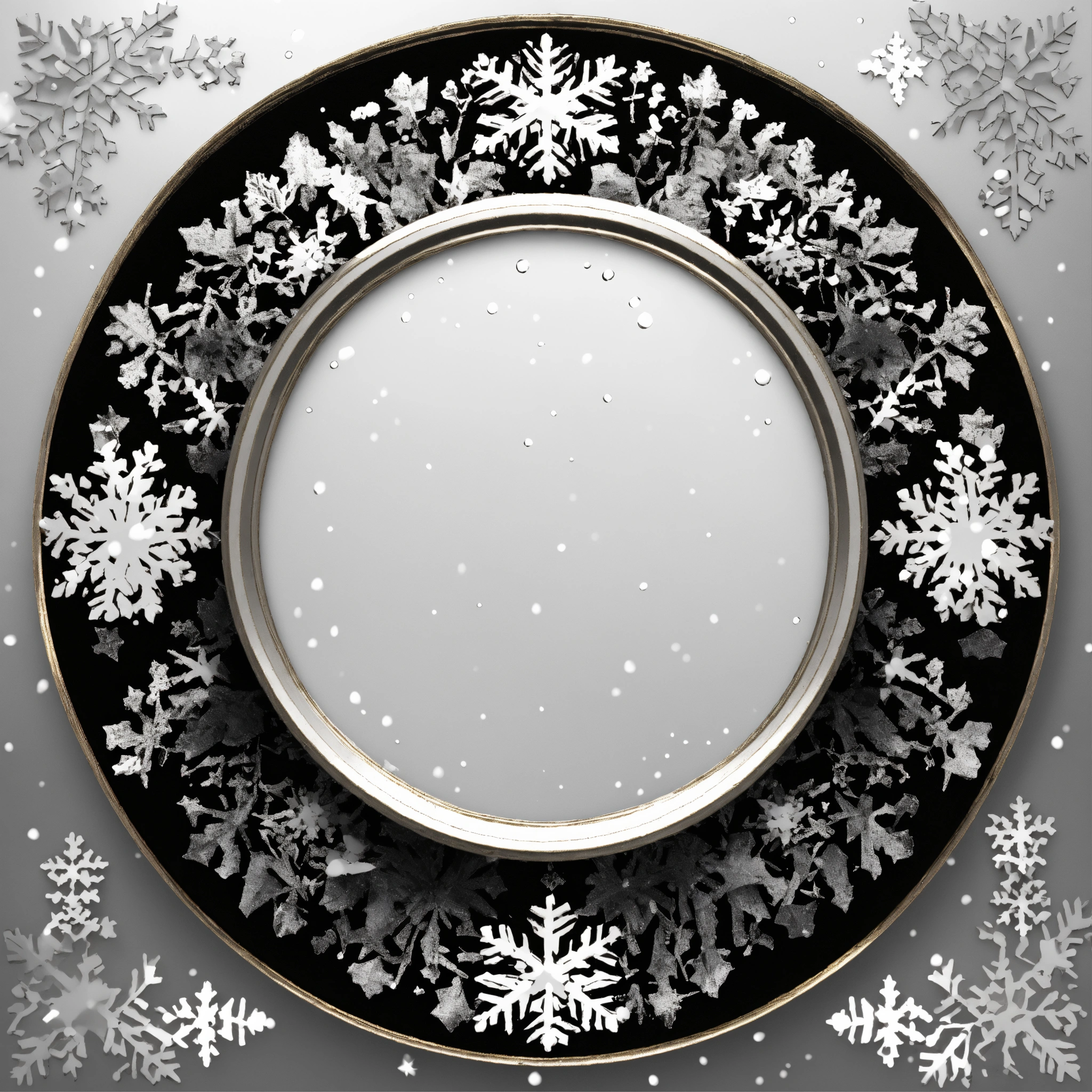 Lexica - Create a slim metallic snow white winter round border in a ...