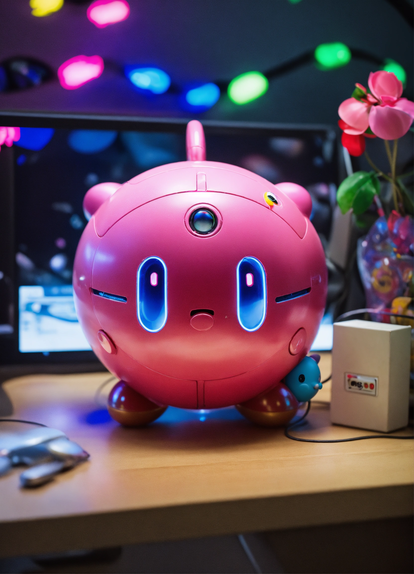Lexica - A real photo of Cute Cyber Kirby