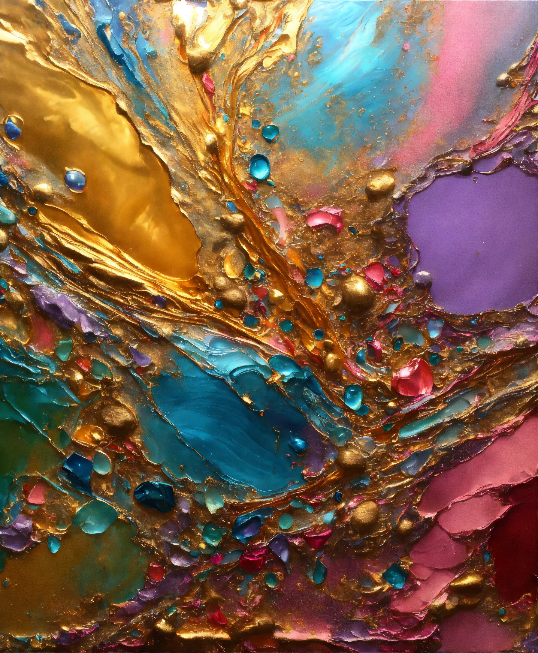 Lexica - Colorful abstract painting oil and water complex complicated ...