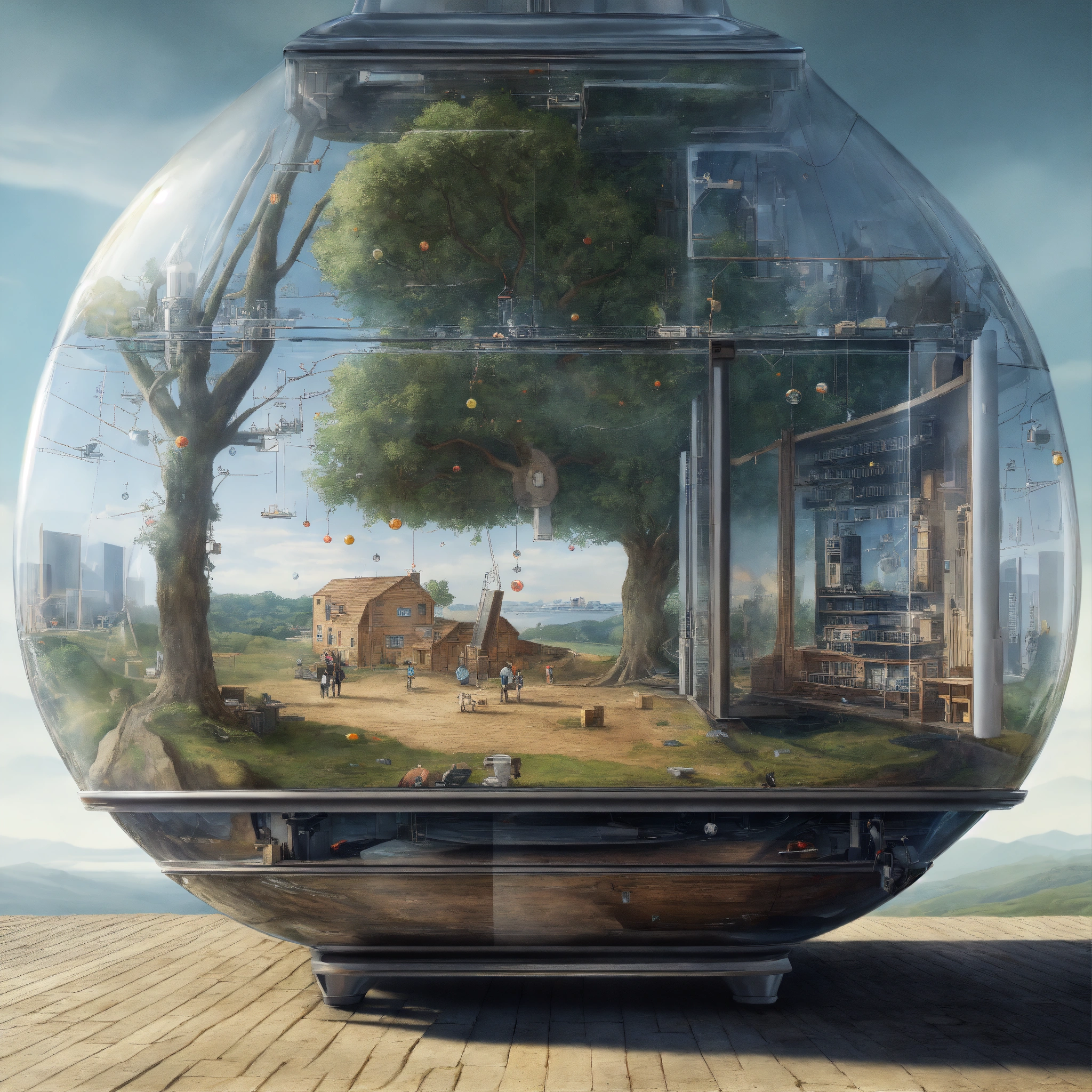 Lexica - A photorealistic close-up view from inside a giant transparent ...