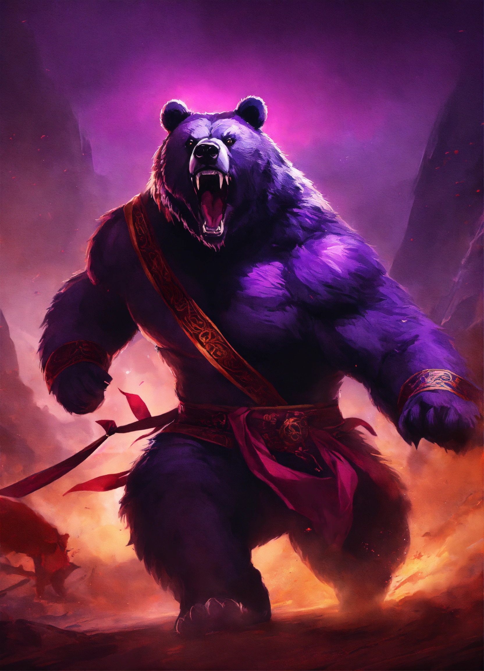 Lexica - Angry, savage, madness, rage bear, ancient, digital art, black ...