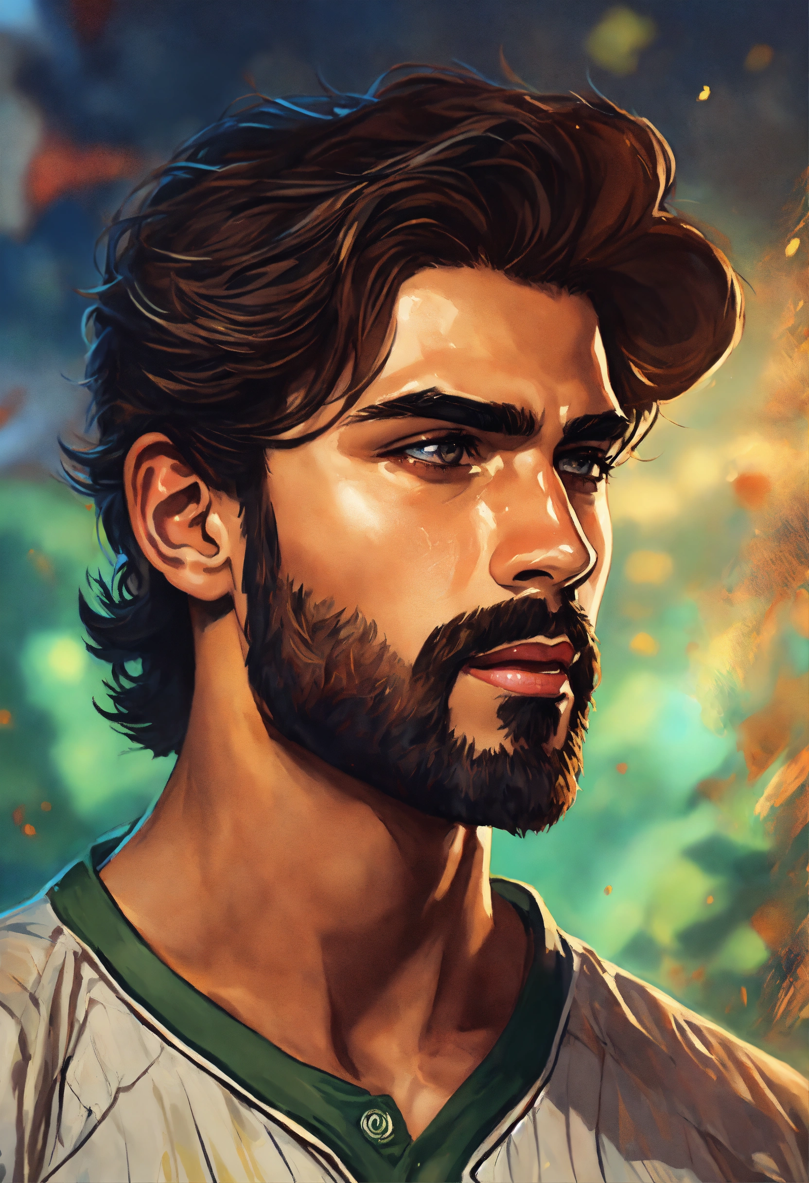 Lexica - A fantasy comic book style portrait painting of a young man ...