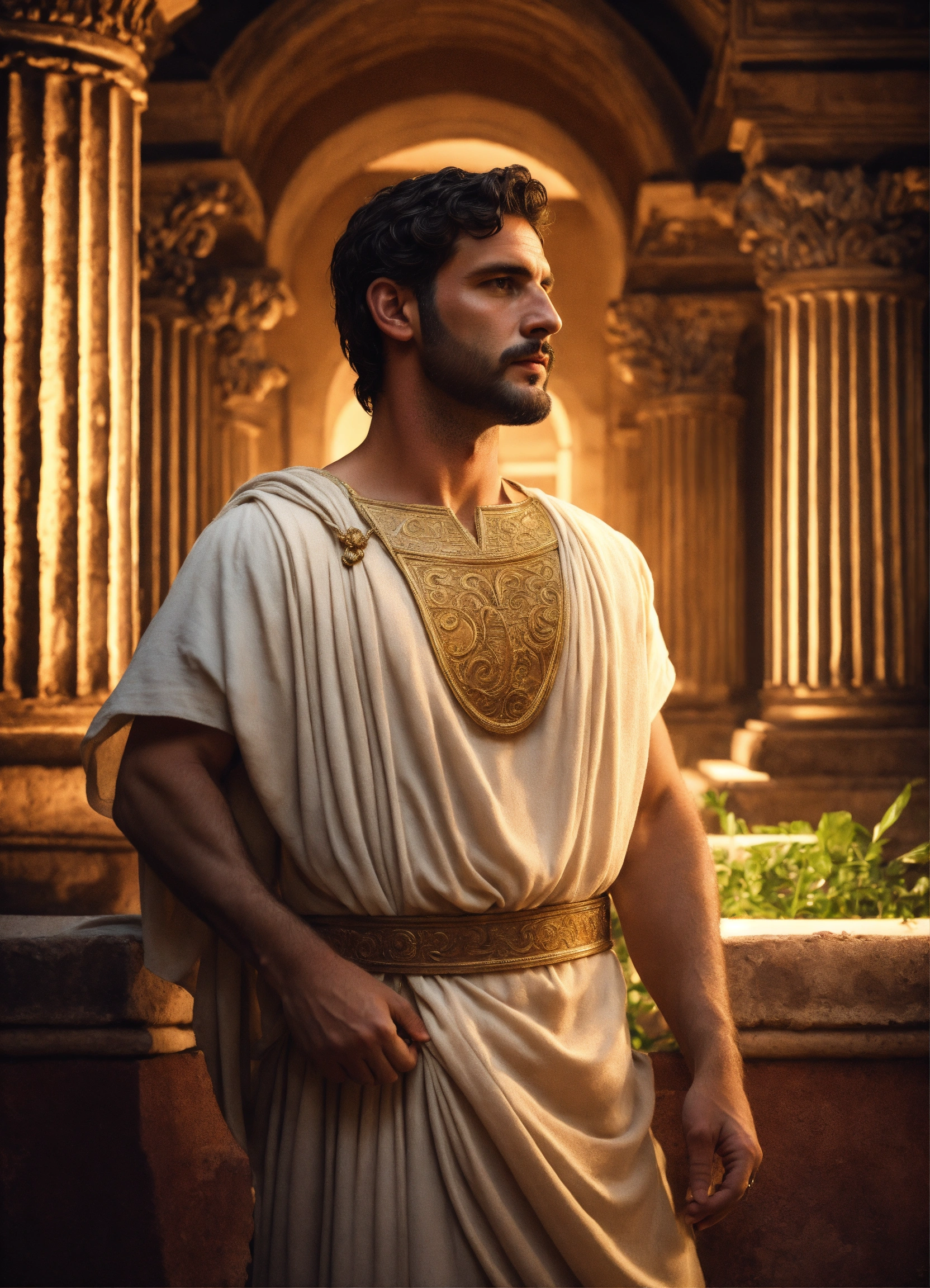 Lexica - A young rich handsome roman man wearing a light-colored tunic ...