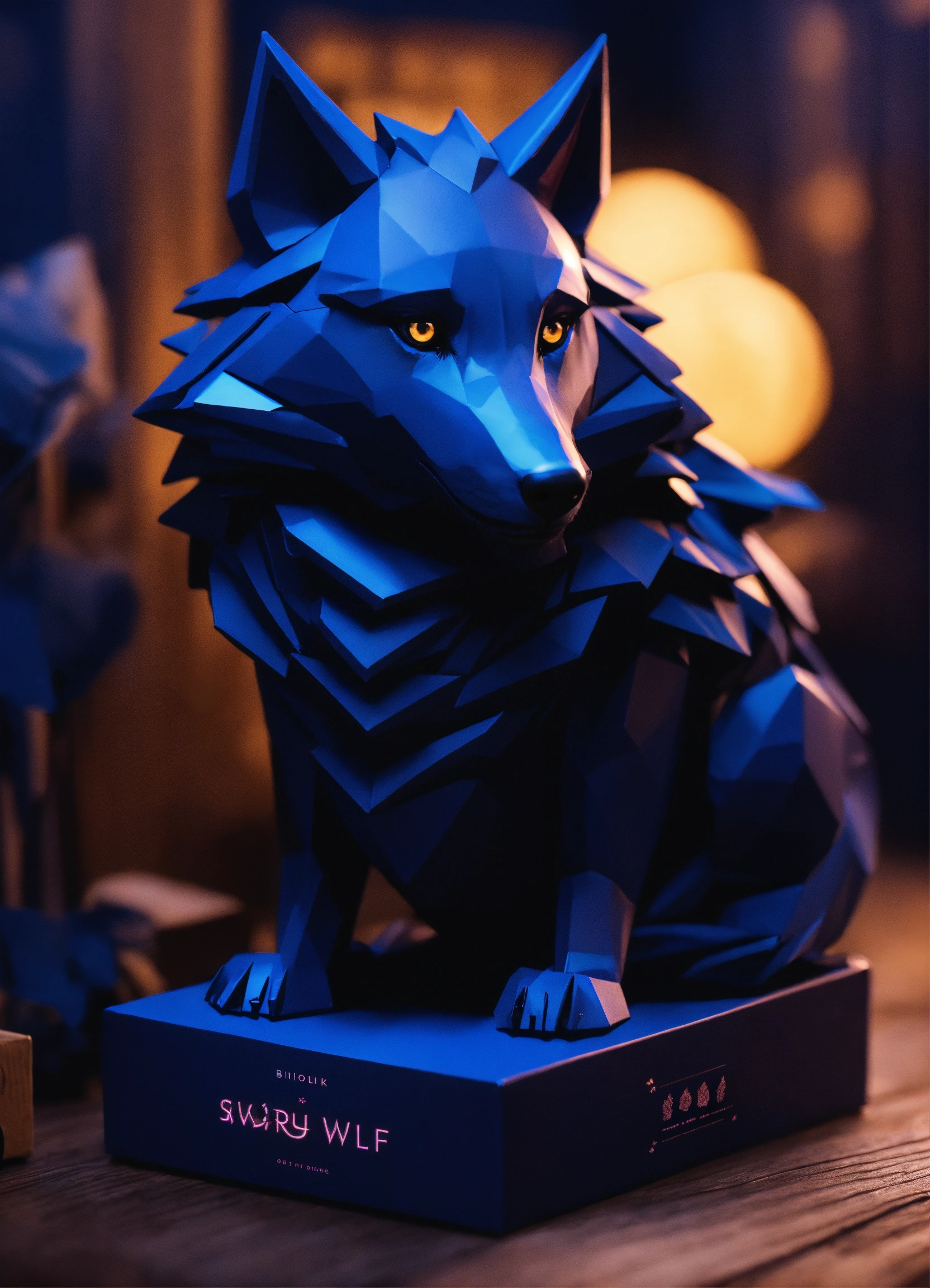 Lexica - Beautiful boxes mockup of a dark wolf, 8k, ui ux, dark blue ...