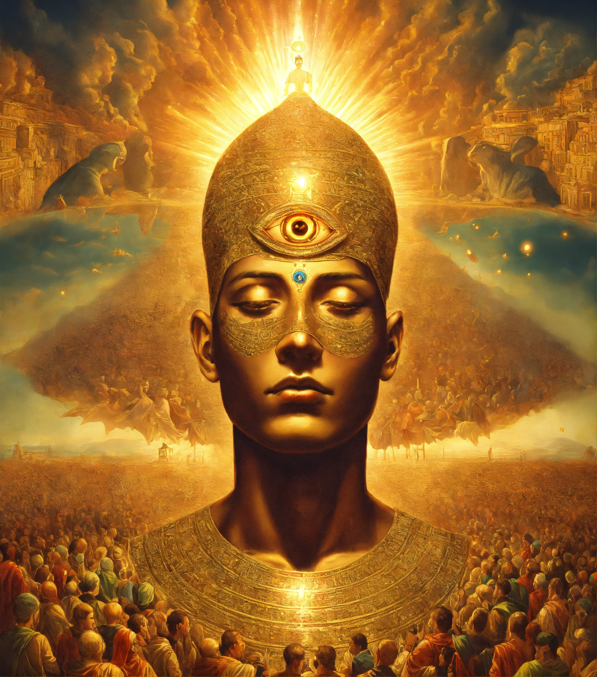 Lexica - An enlightened man with 3rd eye opened coming down from ...