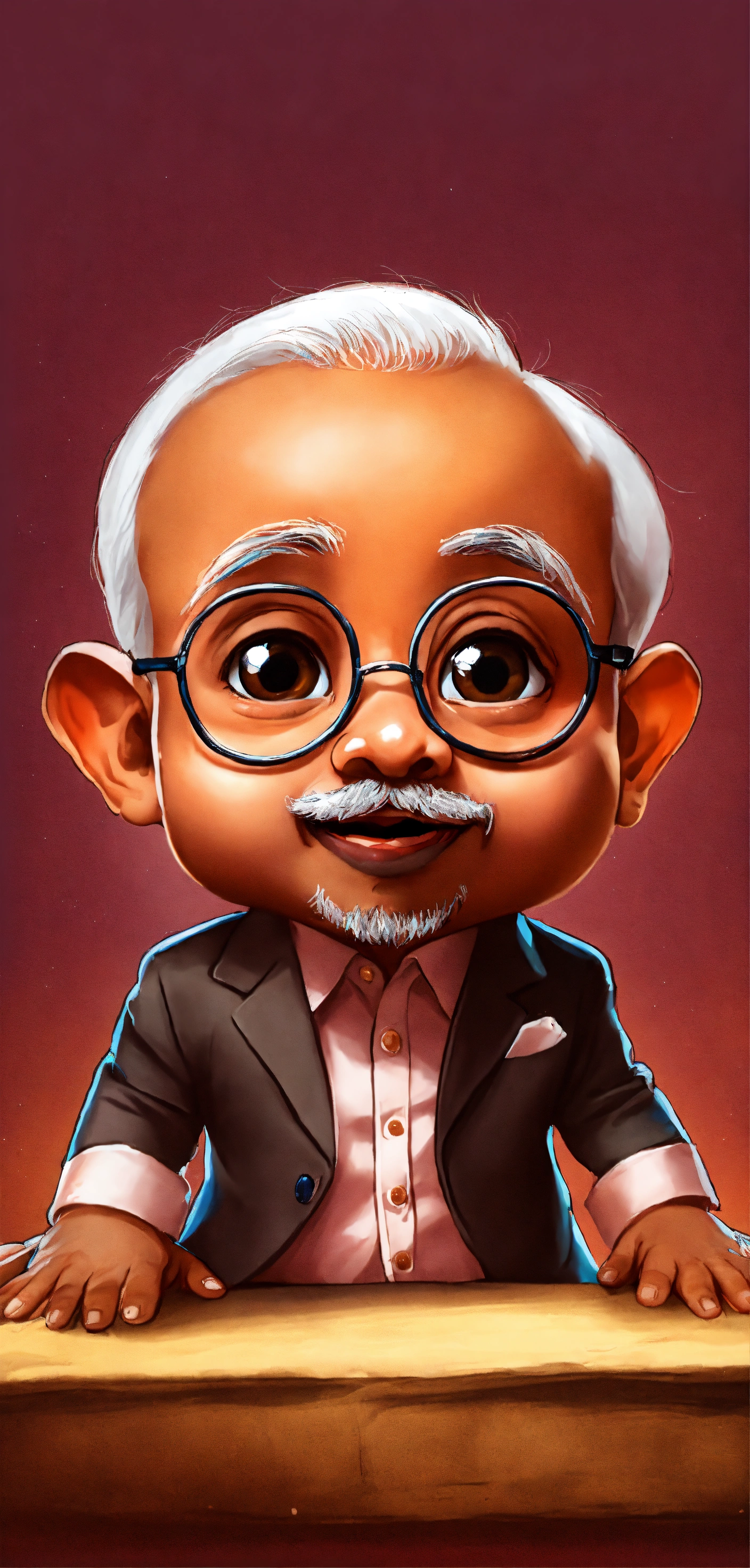 Lexica - Narendra Modi as a cute baby cartoon, big eyes Ultra realist