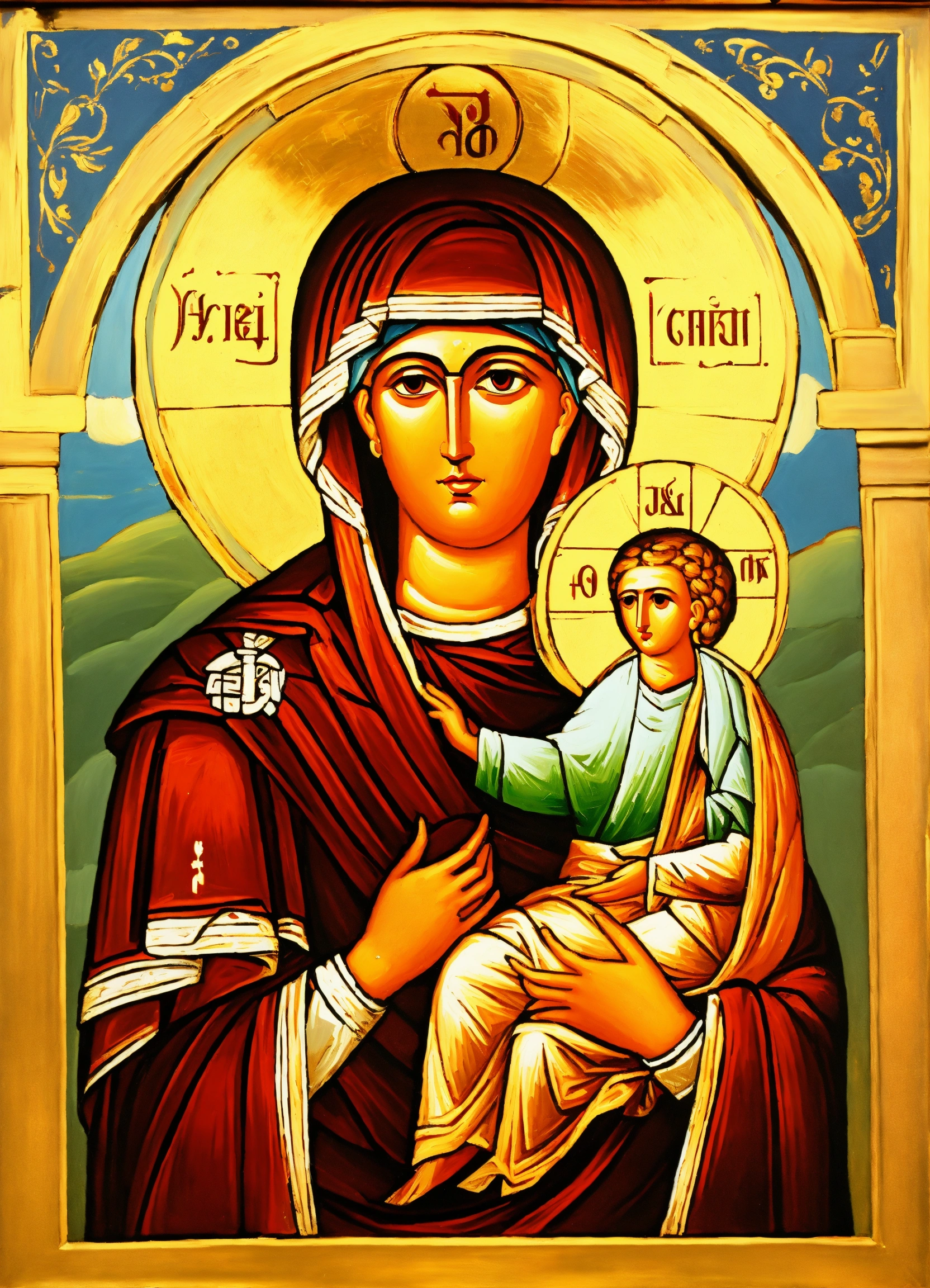 Lexica - Create a painting with Thessaloniki in byzantine icon style