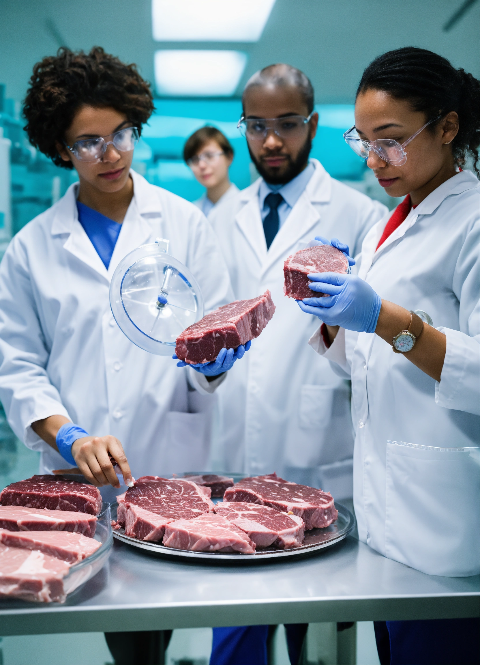 Lexica - A photo of a diverse group of scientists in white lab coats ...