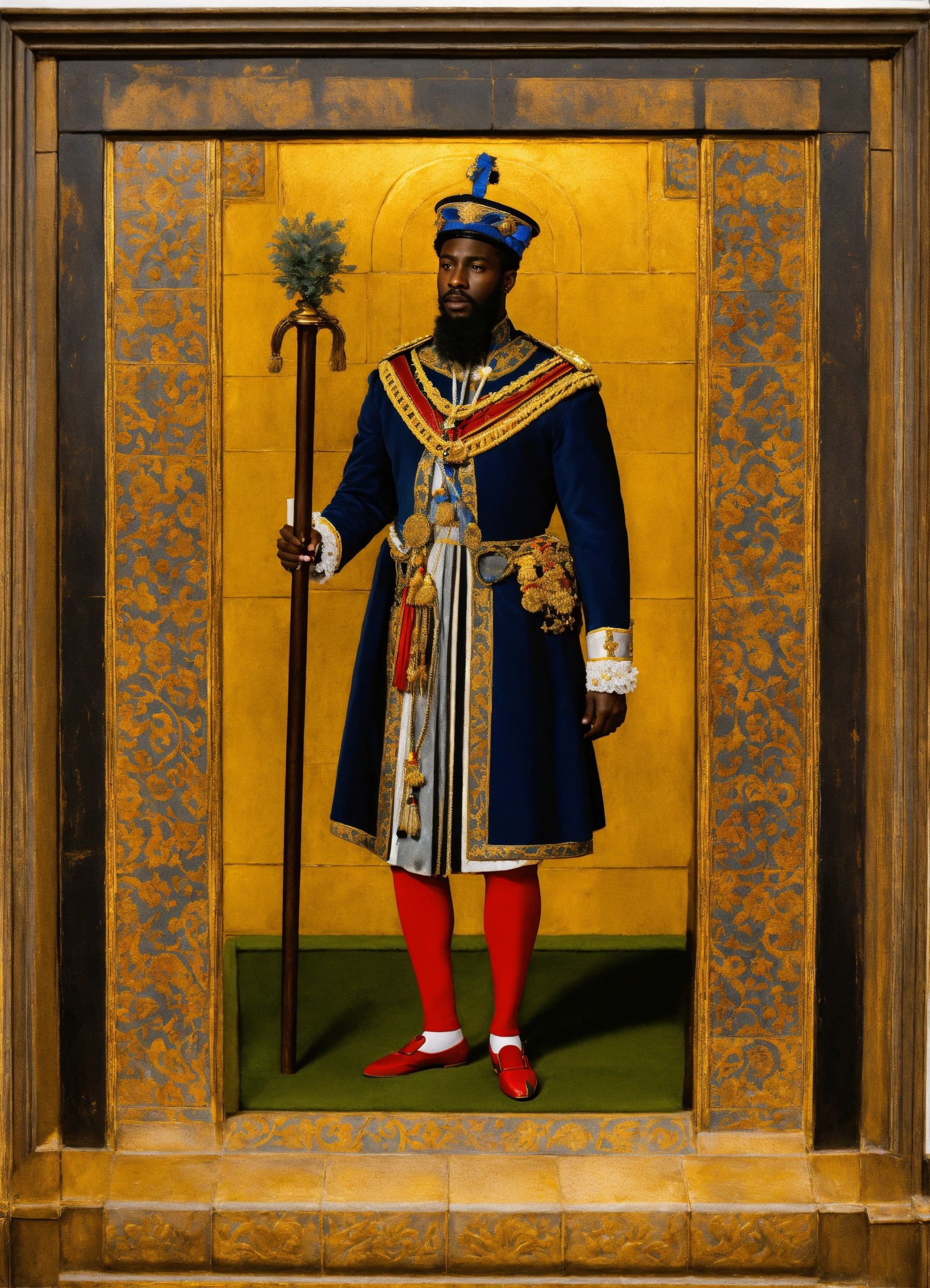 Lexica - A black king david in royal uniform