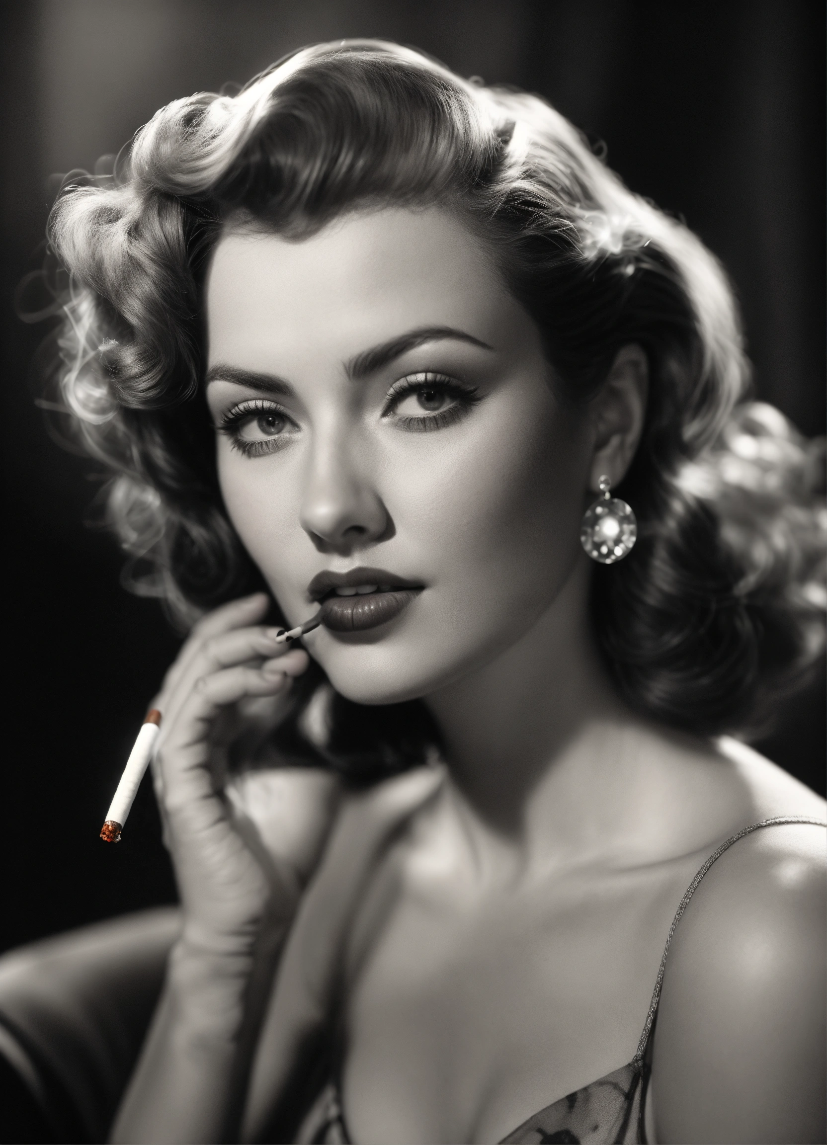 Lexica - Photorealistic, blackandwhite, hollywood goddess, 40s style ...