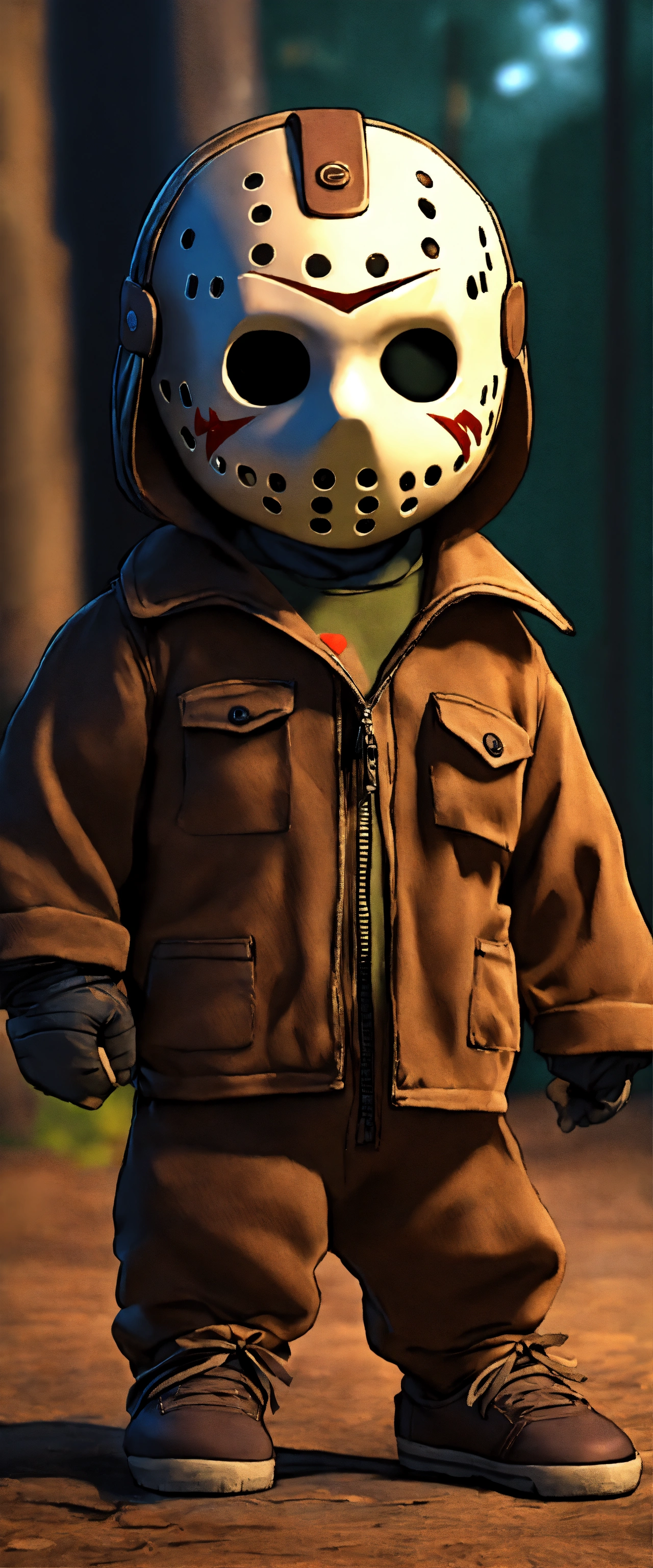 Lexica - Jason Voorhees as a cute baby, cartoon effect, very big eyes ...