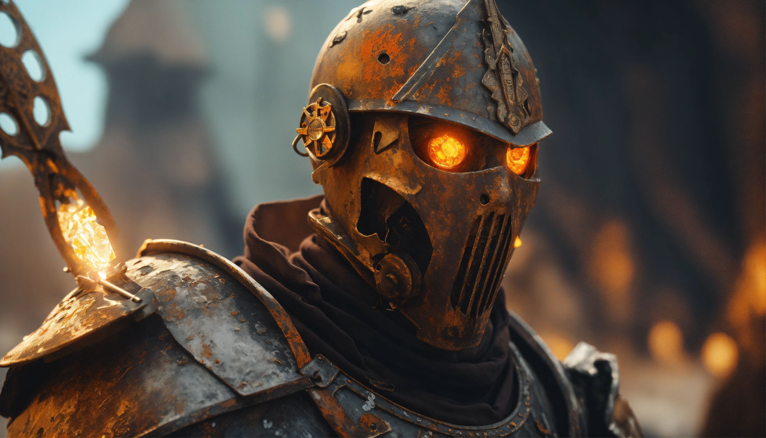 Lexica - D&D Menacing Warforged solider, old and rusting with one ...