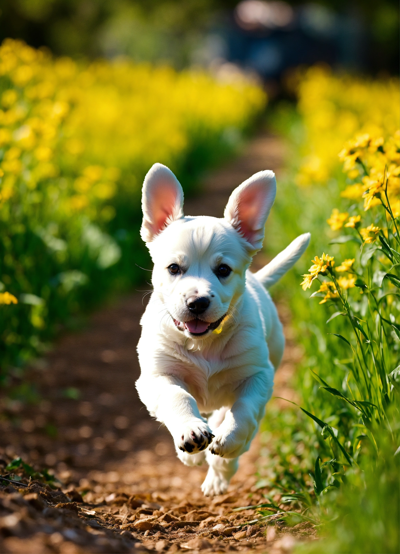 Lexica - Puppy running in field