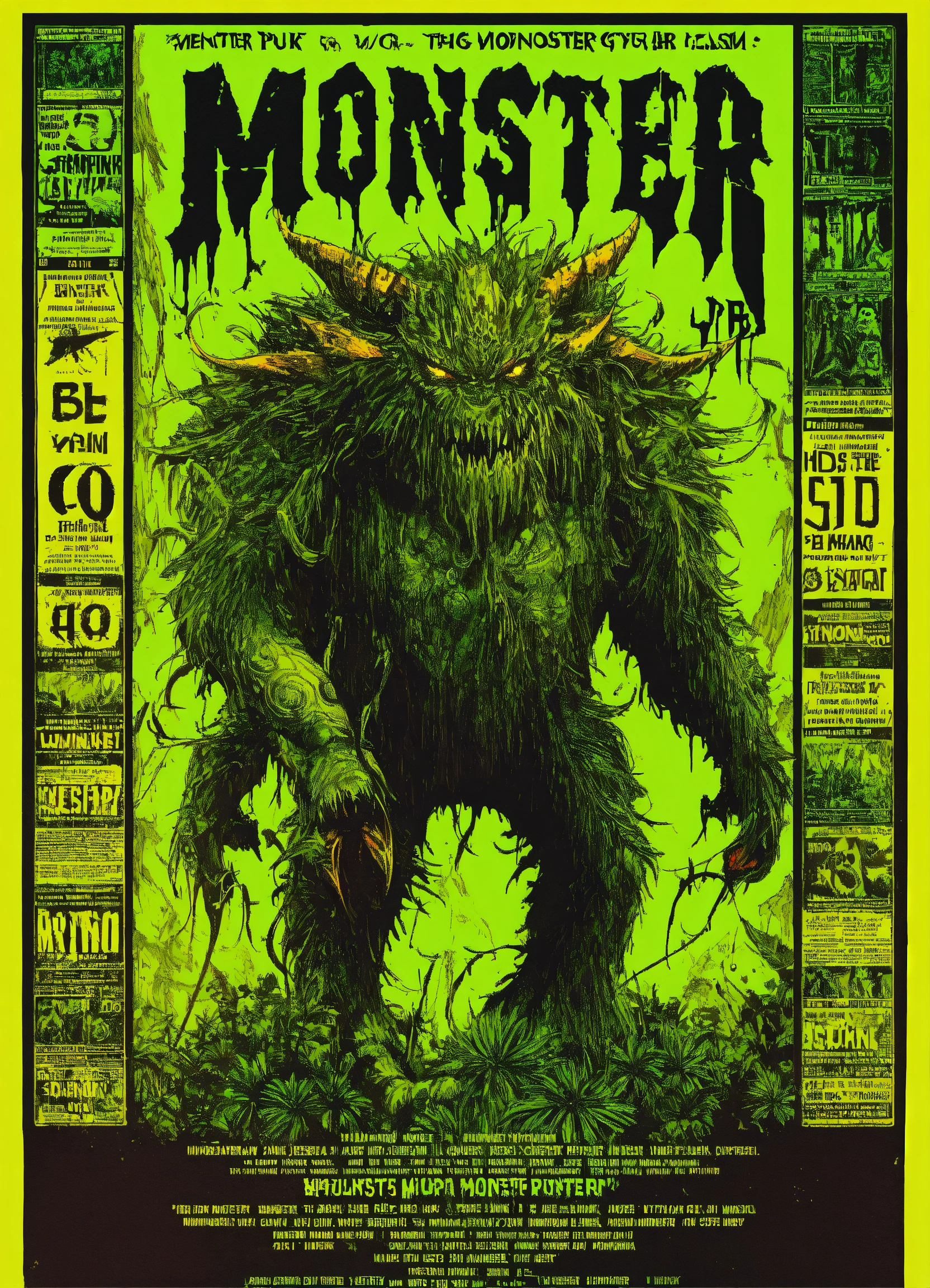 Lexica - Hd monster monster by kerrang, in the style of poster art ...