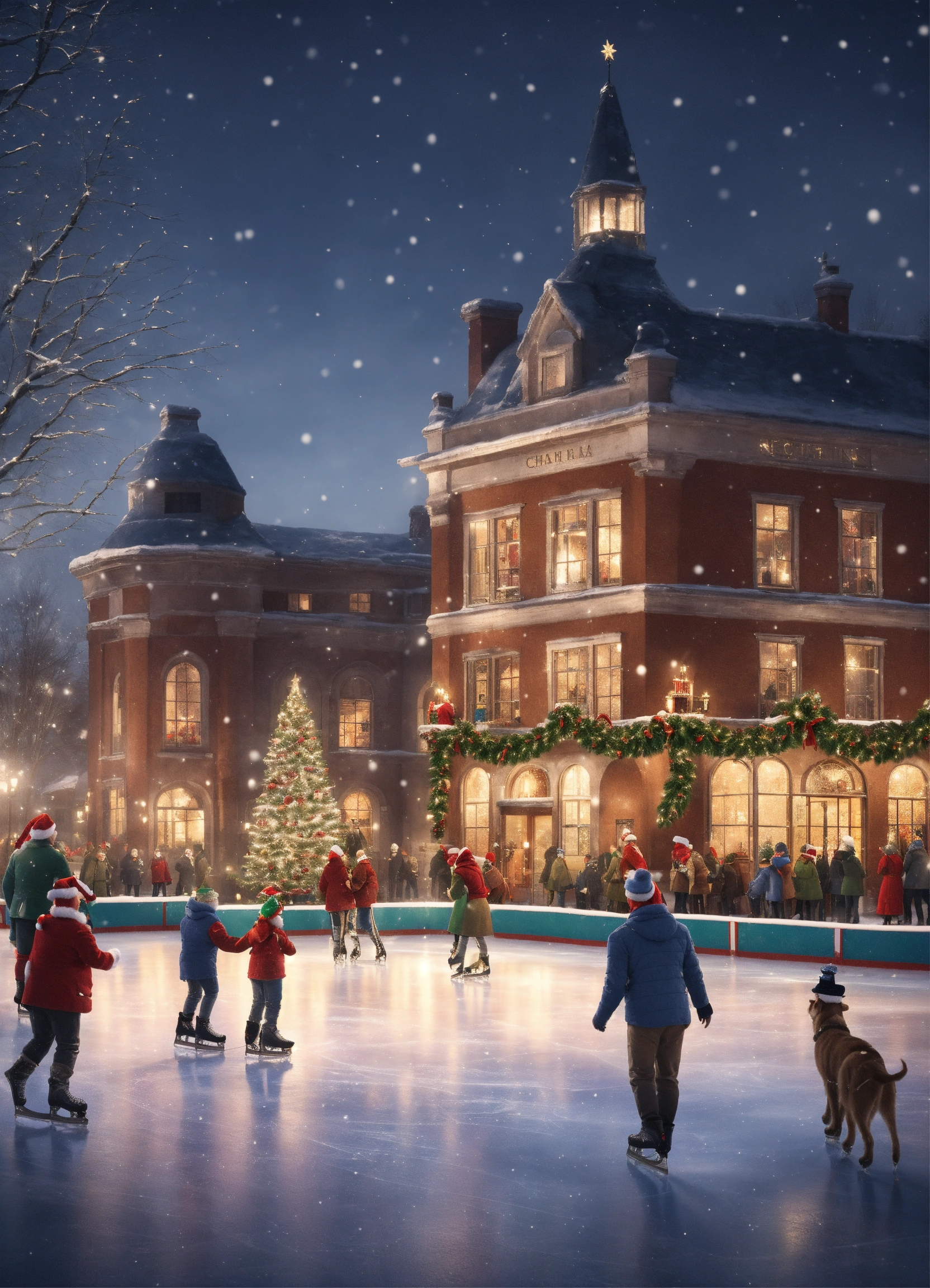 Lexica - Ice rink at christmas,realistic