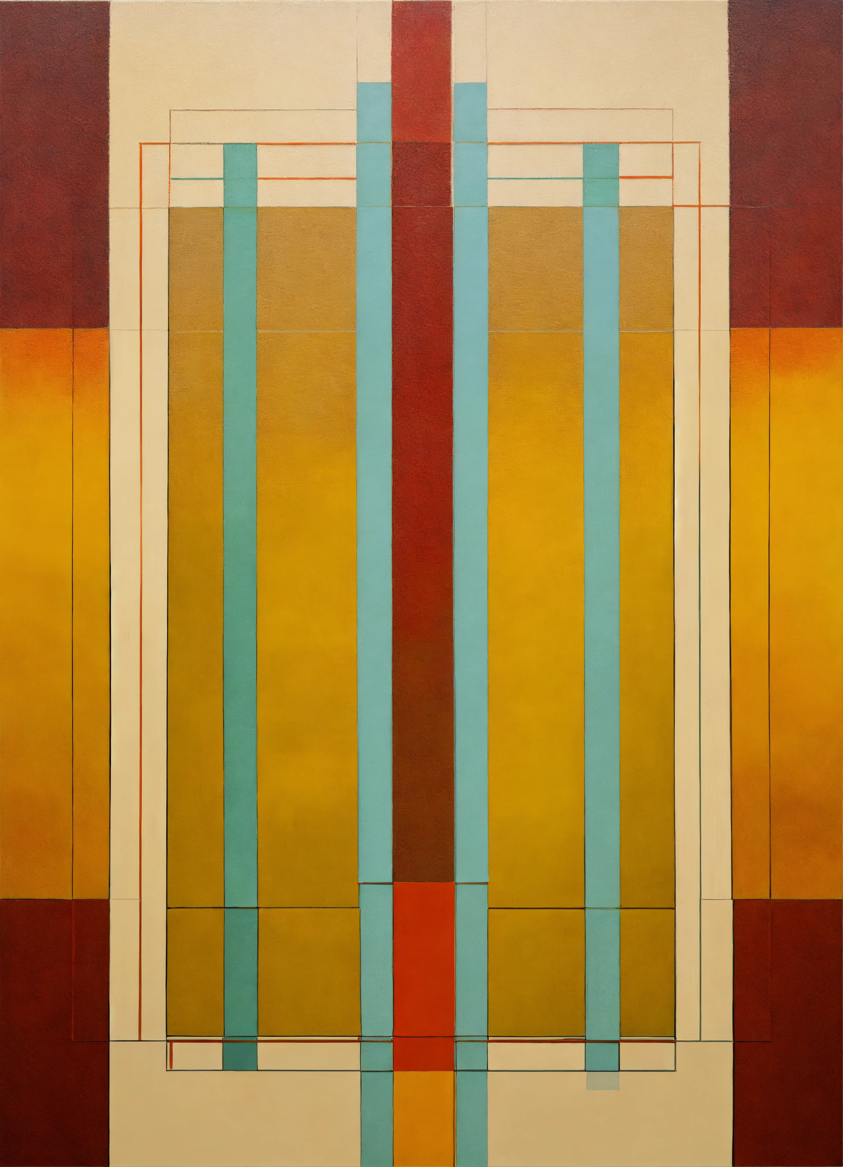Lexica - Abstract and minimalist oil painting of with geometric figures ...
