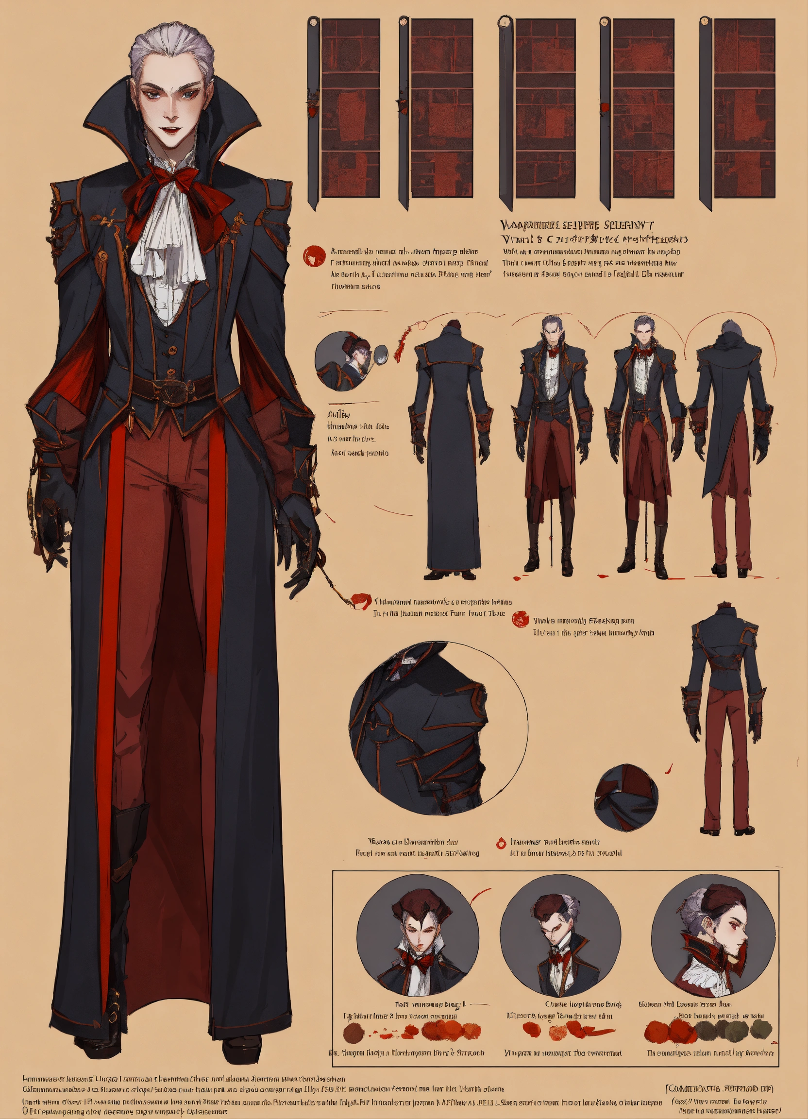Lexica - Vampire servant, character sheet, character design, chart ...