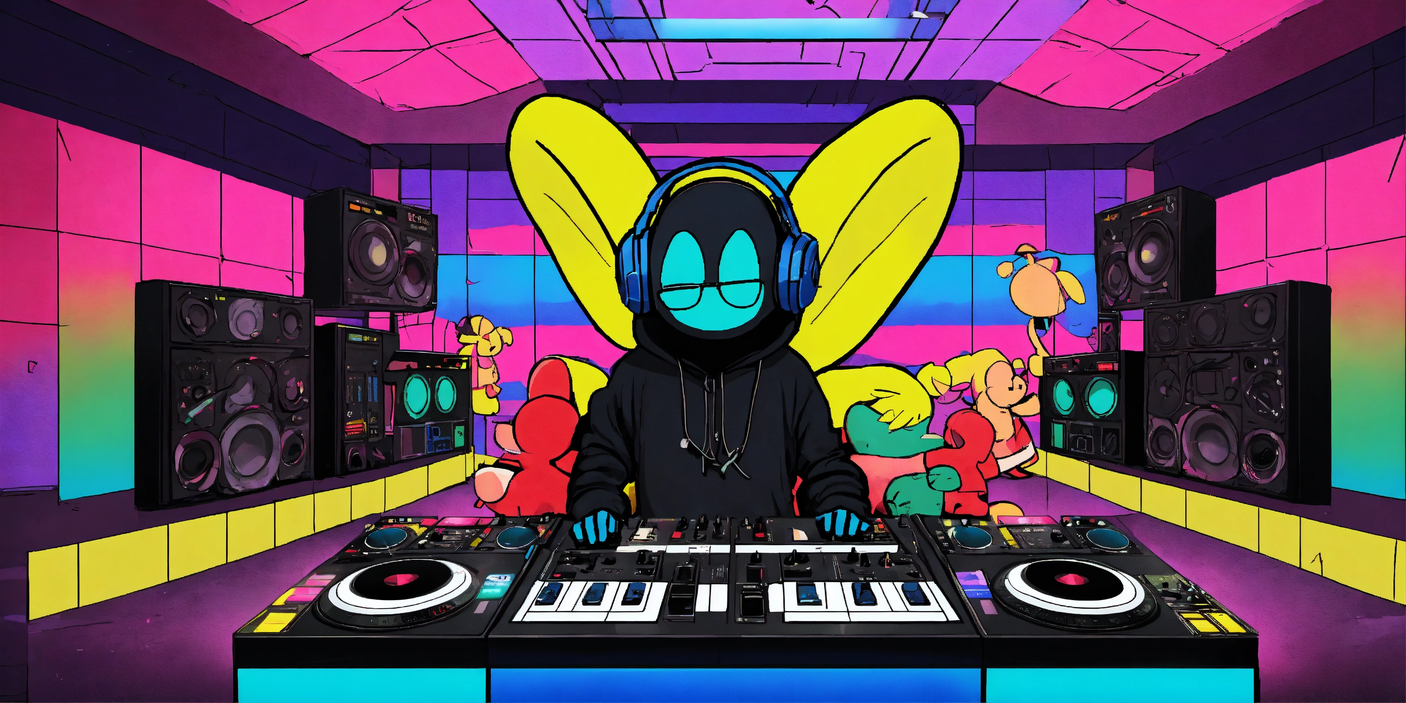 Lexica - Epic DJ album cover featuring Skrillex and Kaws