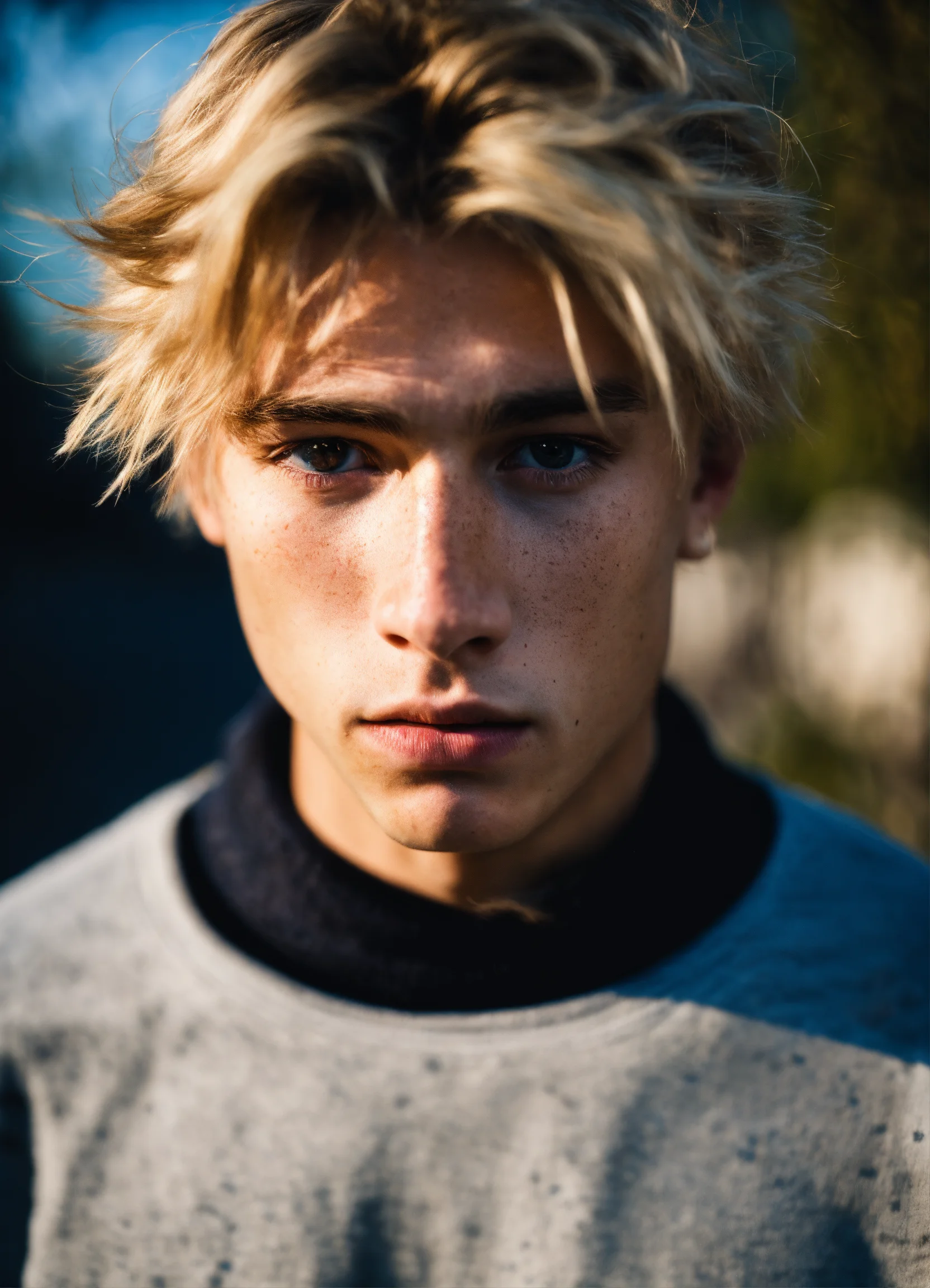 Lexica - Photo Of A 20 Years Old Boy With Brown Eyes, Blonde Hair 