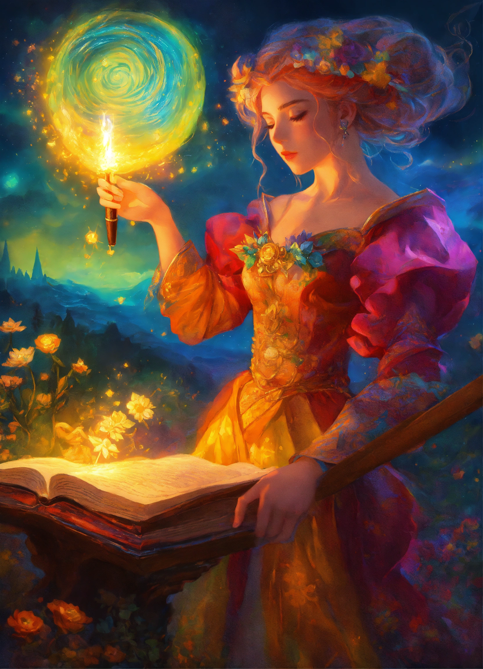 Lexica - Beautiful Fantasy Art enchantresses casting a spell holding an ...
