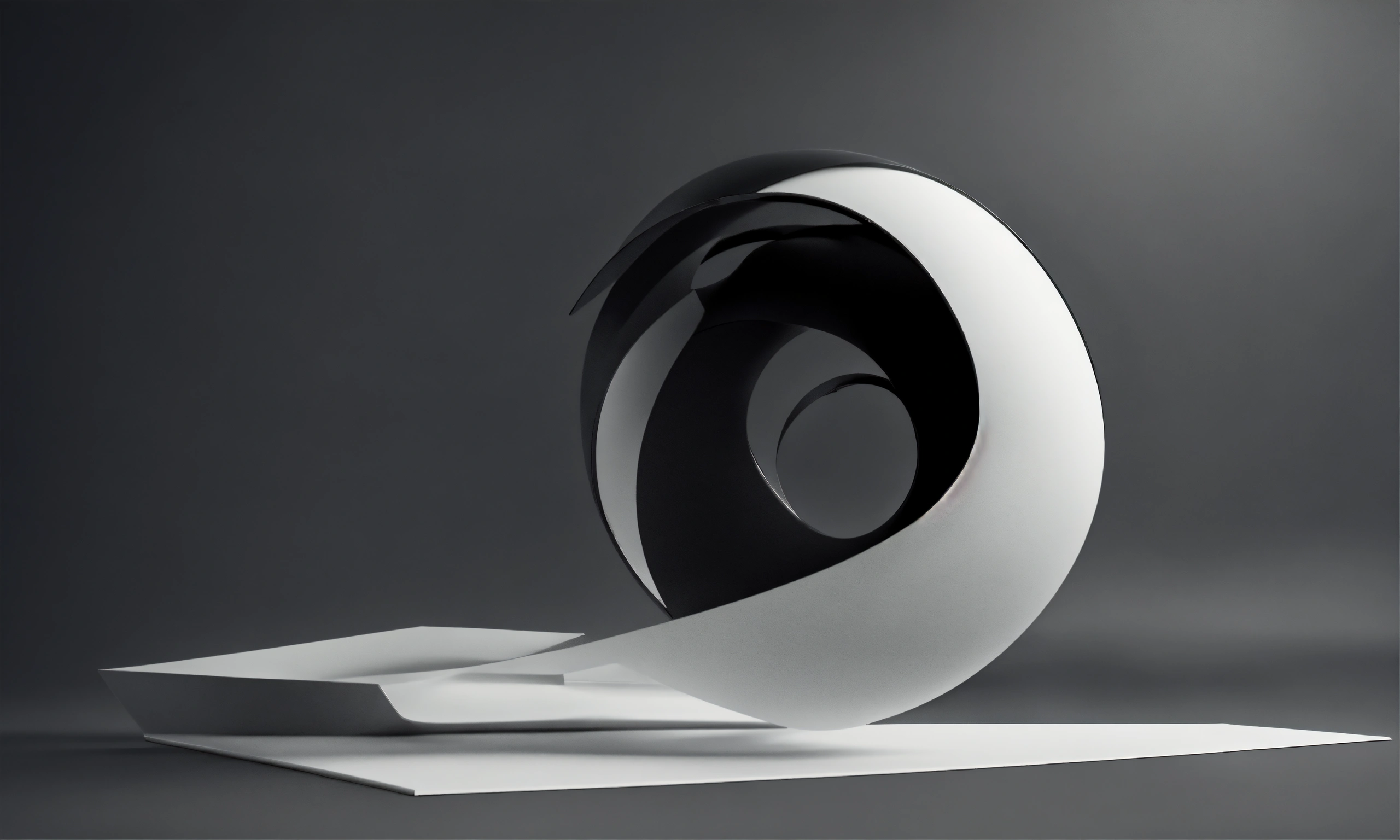 Lexica - Abstract shape or object flying, 3d render, dark, black white ...