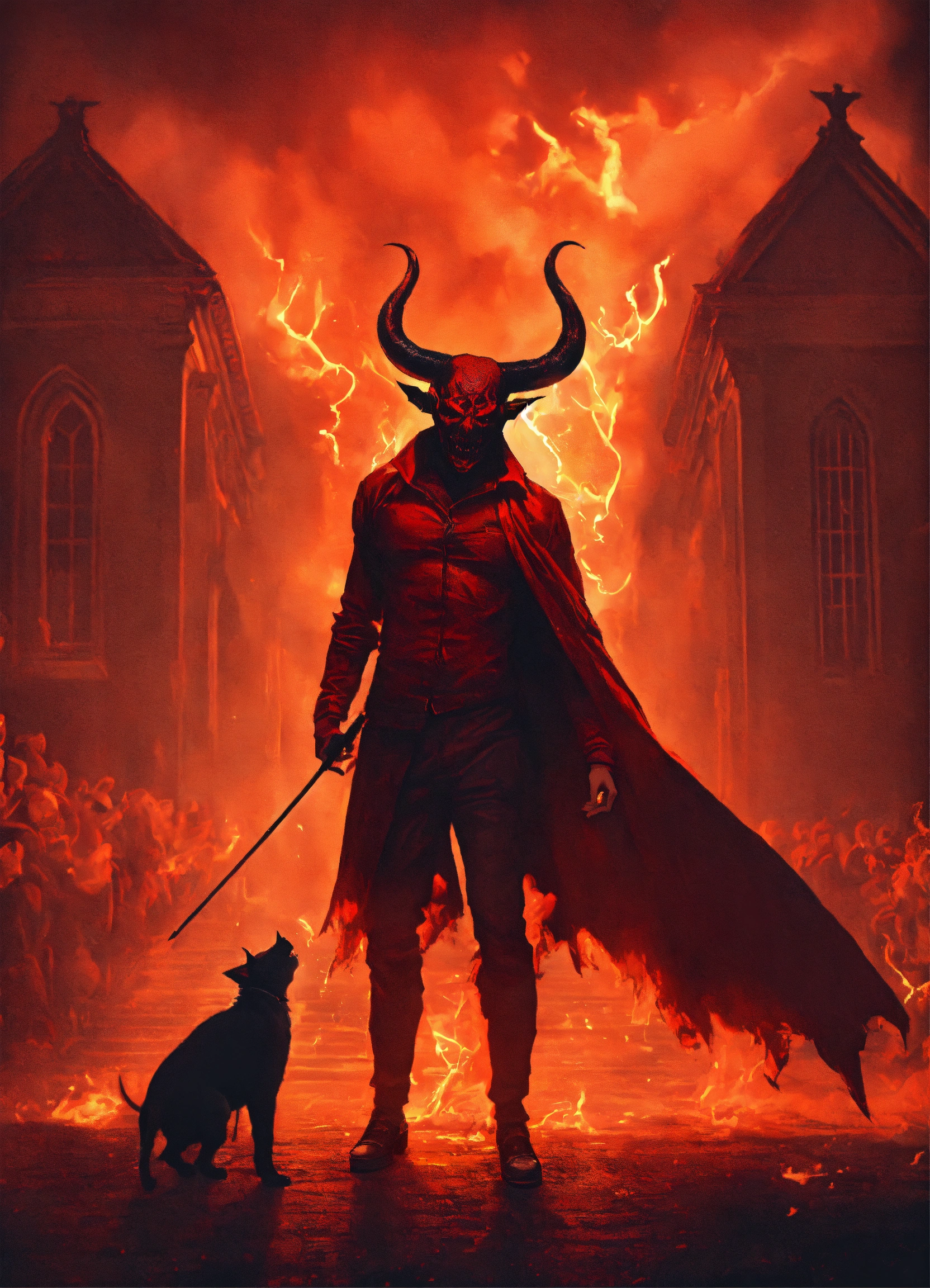 Lexica - A person making a deal with the devil, scary vibes, terrified