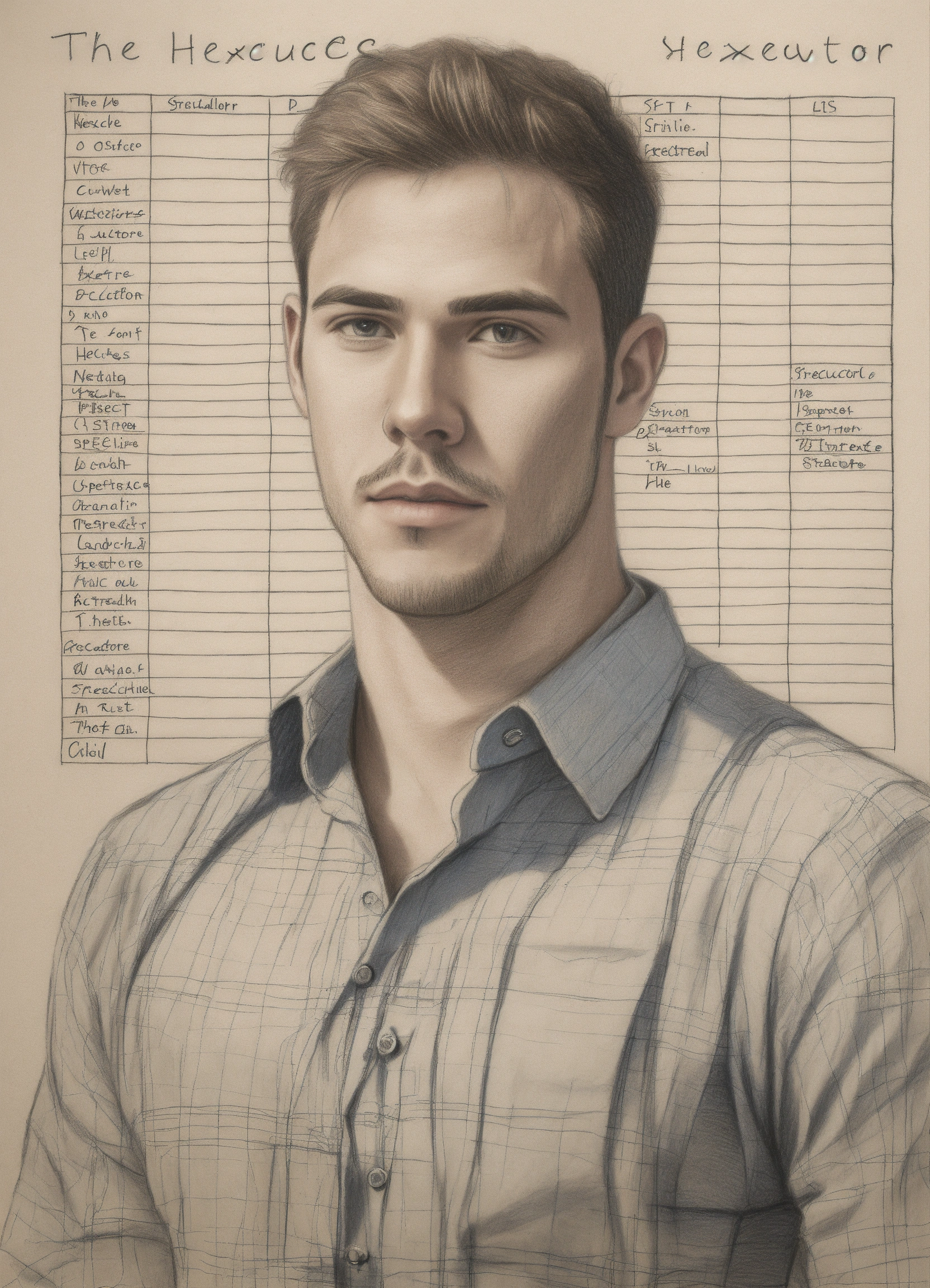 Lexica Pencil drawing of a strapping young man who is exceptionally