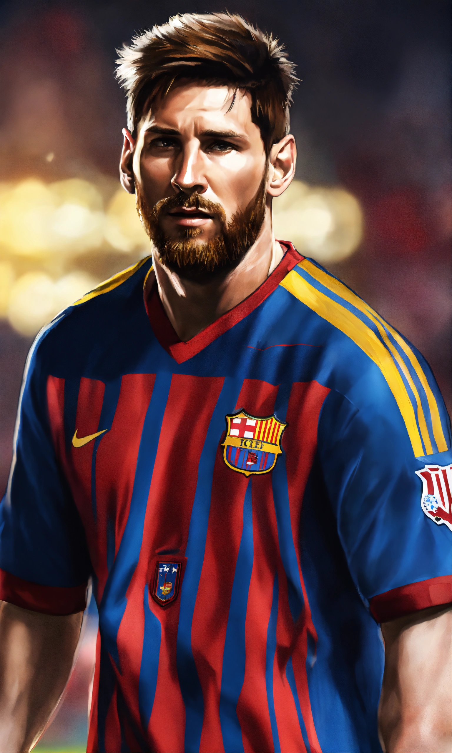 Lexica - Messi playing American football, realistic