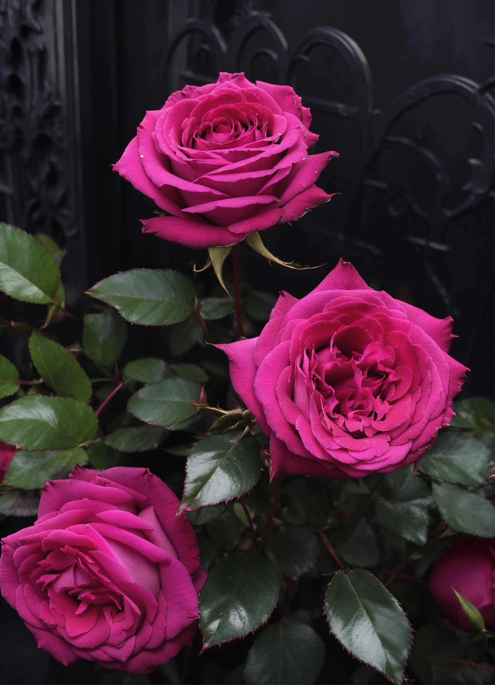Lexica - Dark pink Roses in a dark, gothic aesthetic