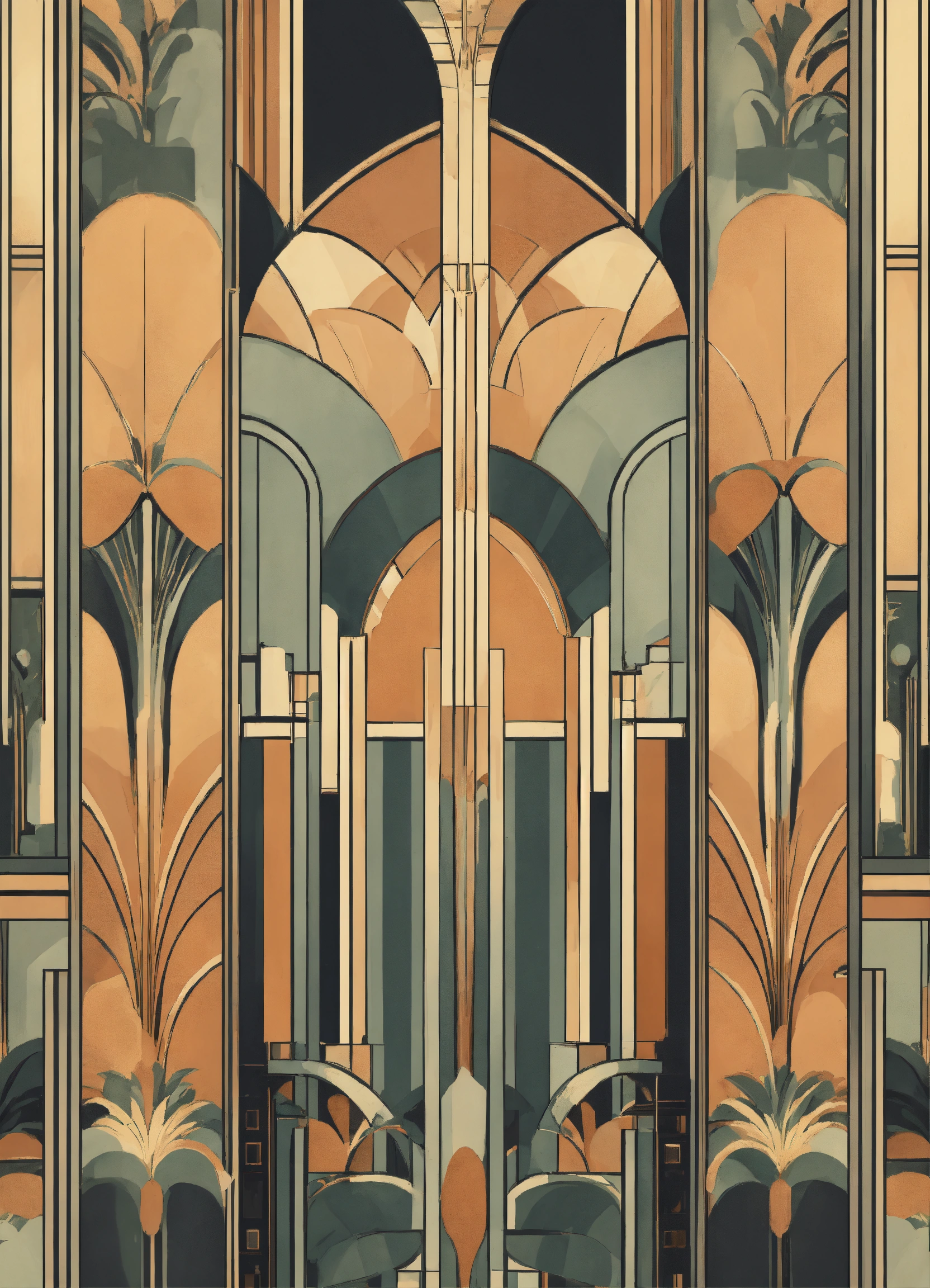 Lexica - Art Deco design, vintage muted color