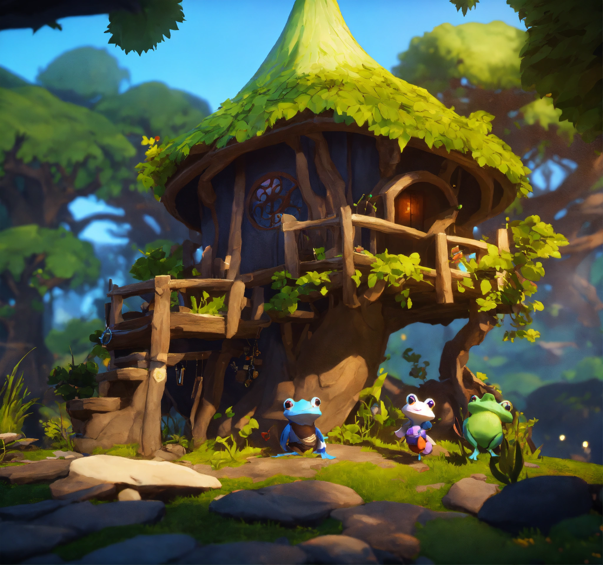 Lexica - MMO game with online players. treehouse. Ori. game with frogs ...