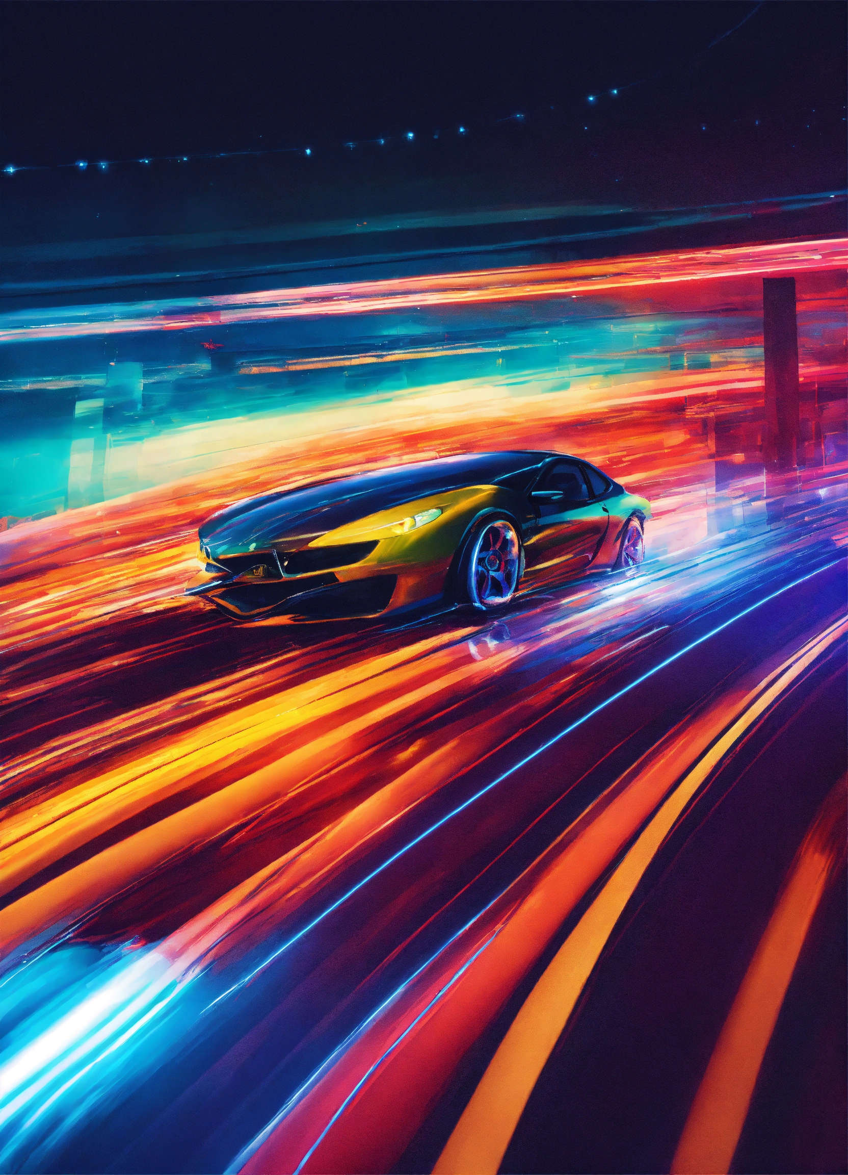 Lexica - Make an abstract image with cars