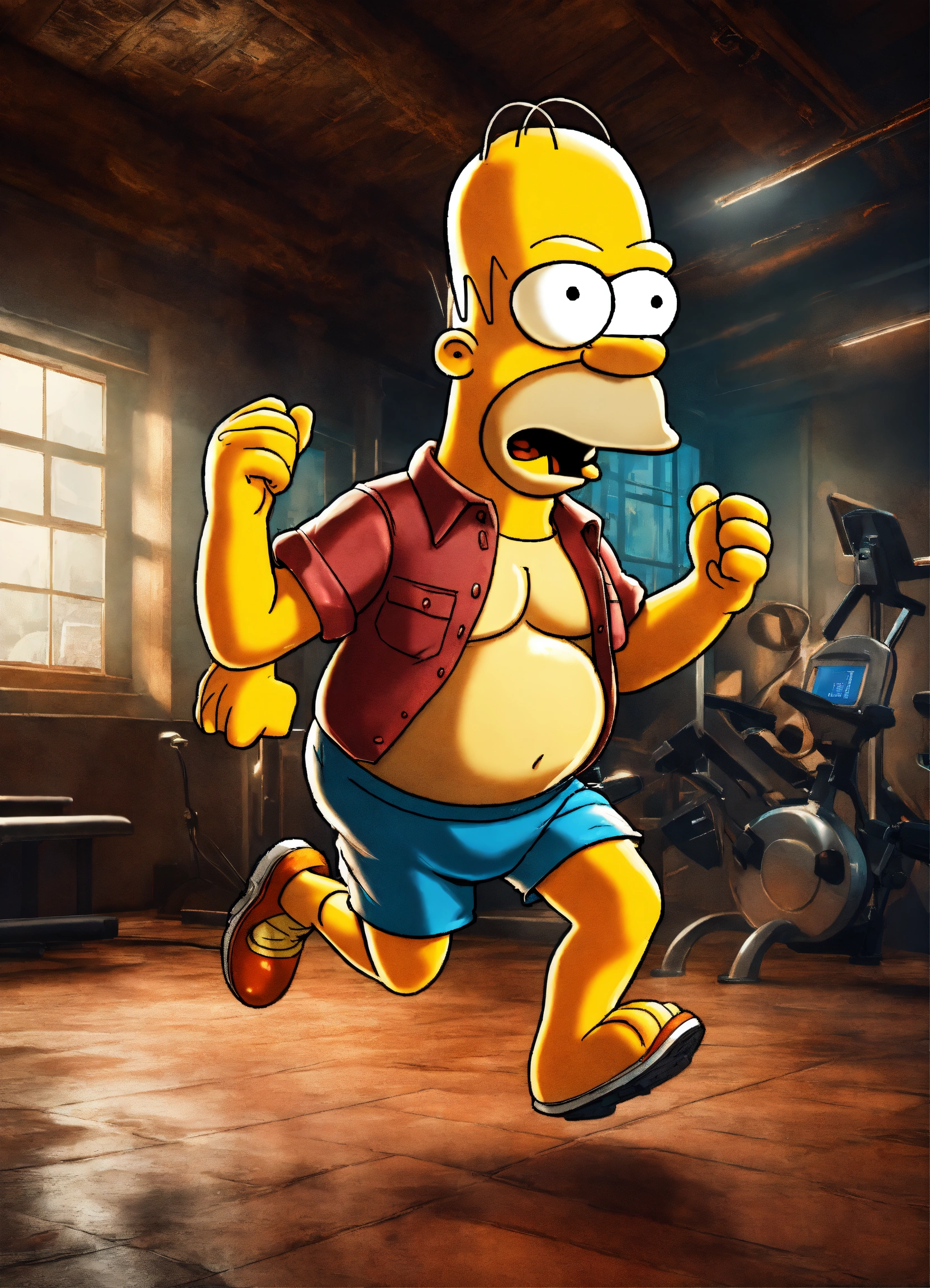 Lexica - Humoristic Homer Simpson body mixed with wild boar head ...
