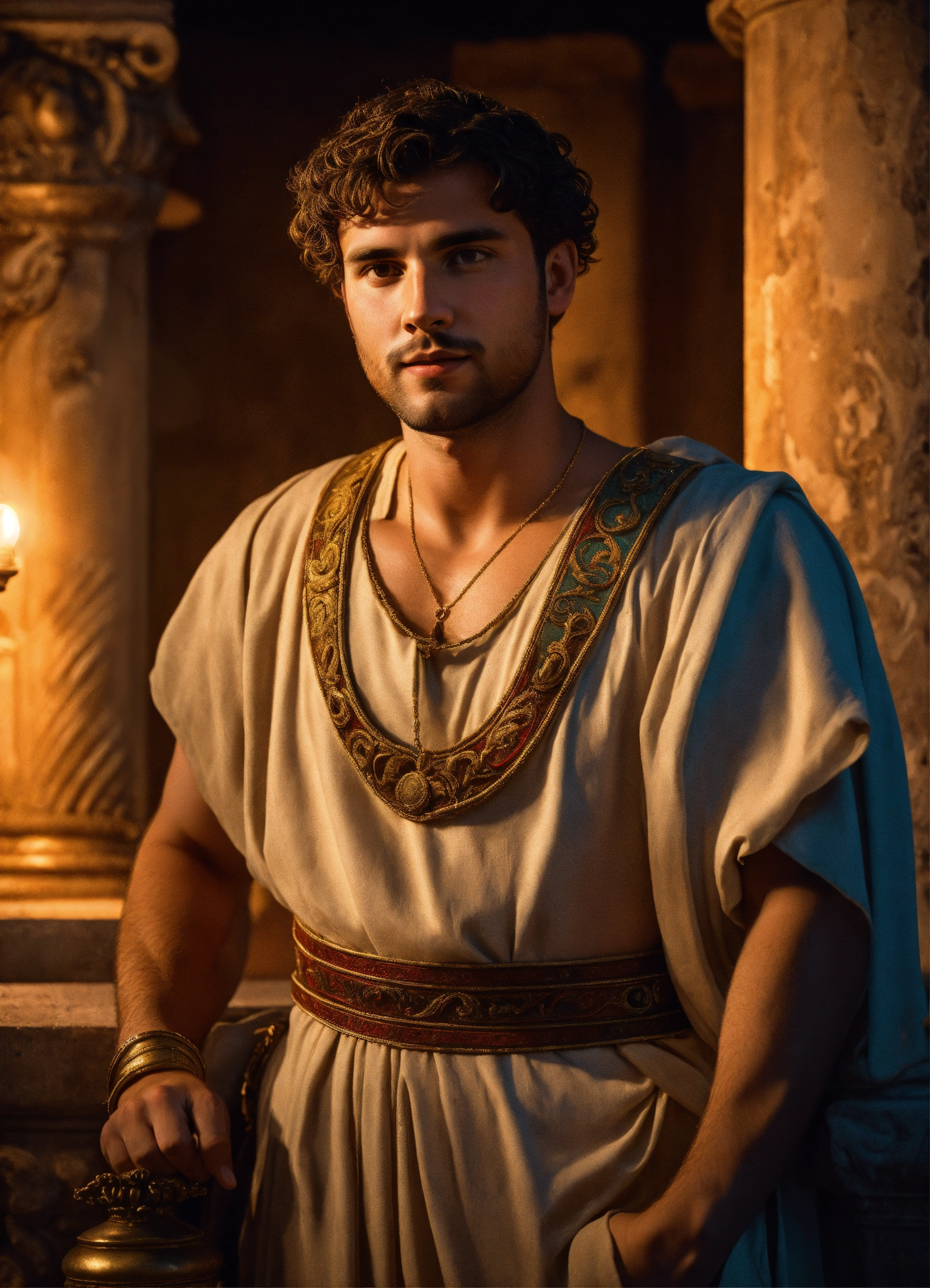 Lexica - A young rich noble athletic roman man wearing roman clothes ...