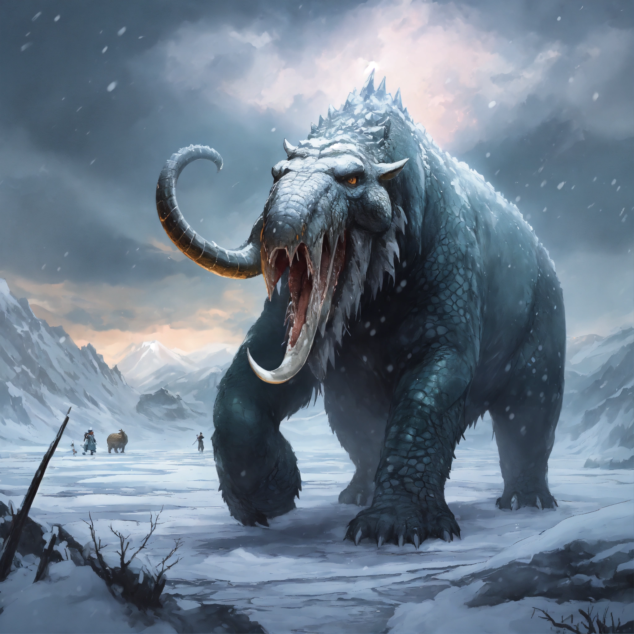 Lexica - A fantasy monster that lives in the snow, crocodile frost ...