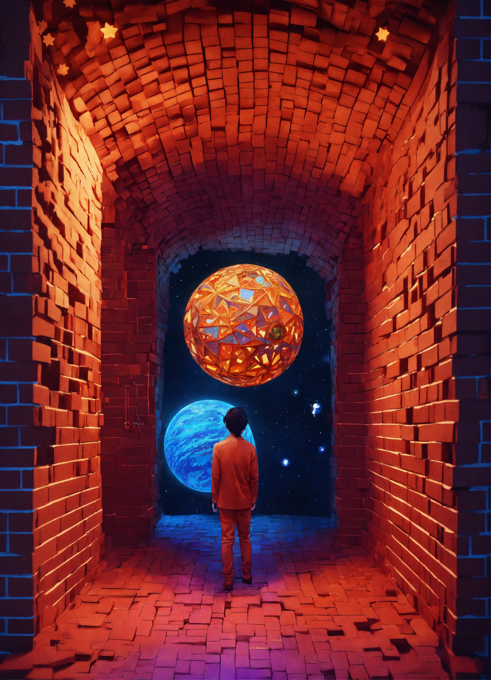 Lexica - Multi dimensional brick cut craft, paper illustration, tunnel ...