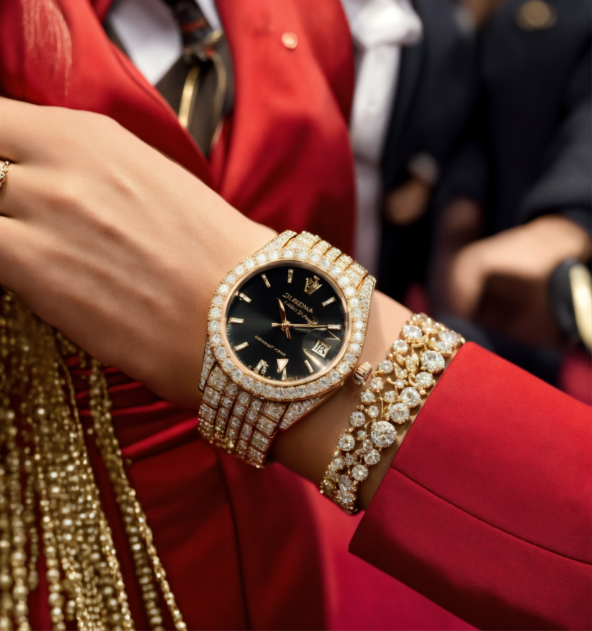 Lexica - A celebrity wearing a luxury watch and cocktail diamond ...
