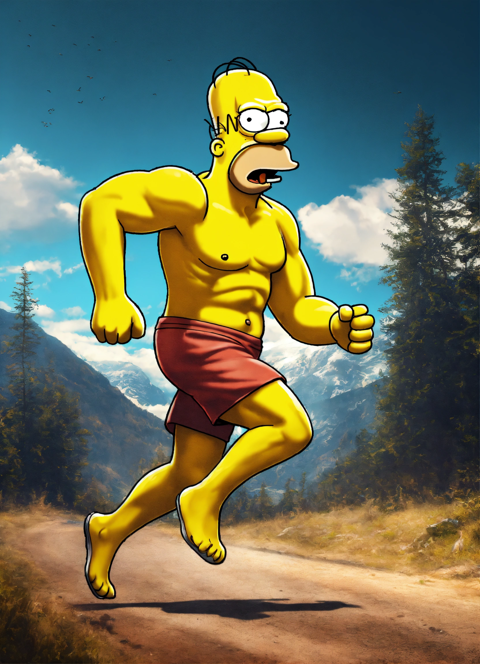 Lexica - Humoristic Homer Simpson body mixed with wild boar head ...