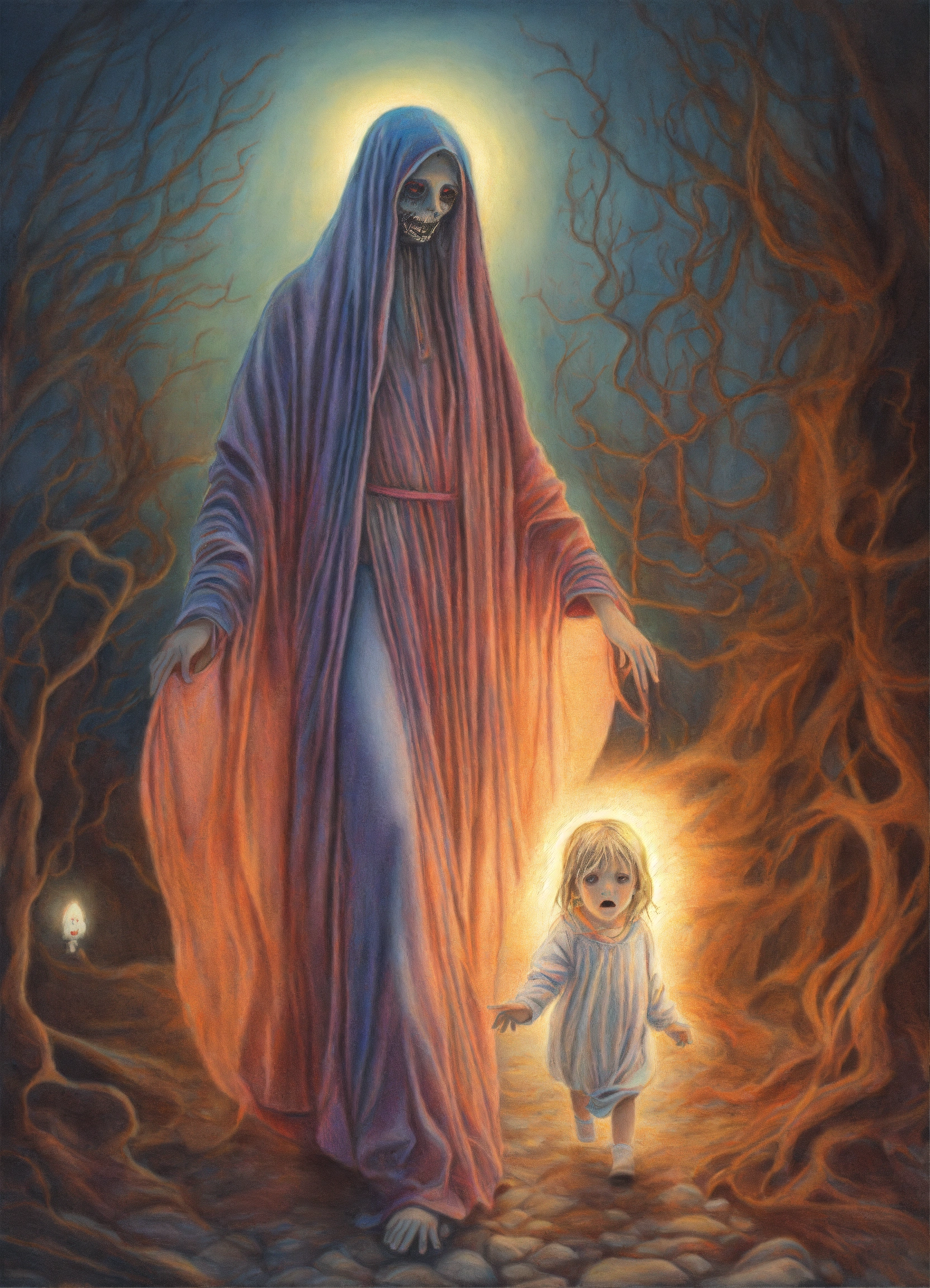 Lexica - Colored pencil drawing of spiritual art of an obsessive creepy ...