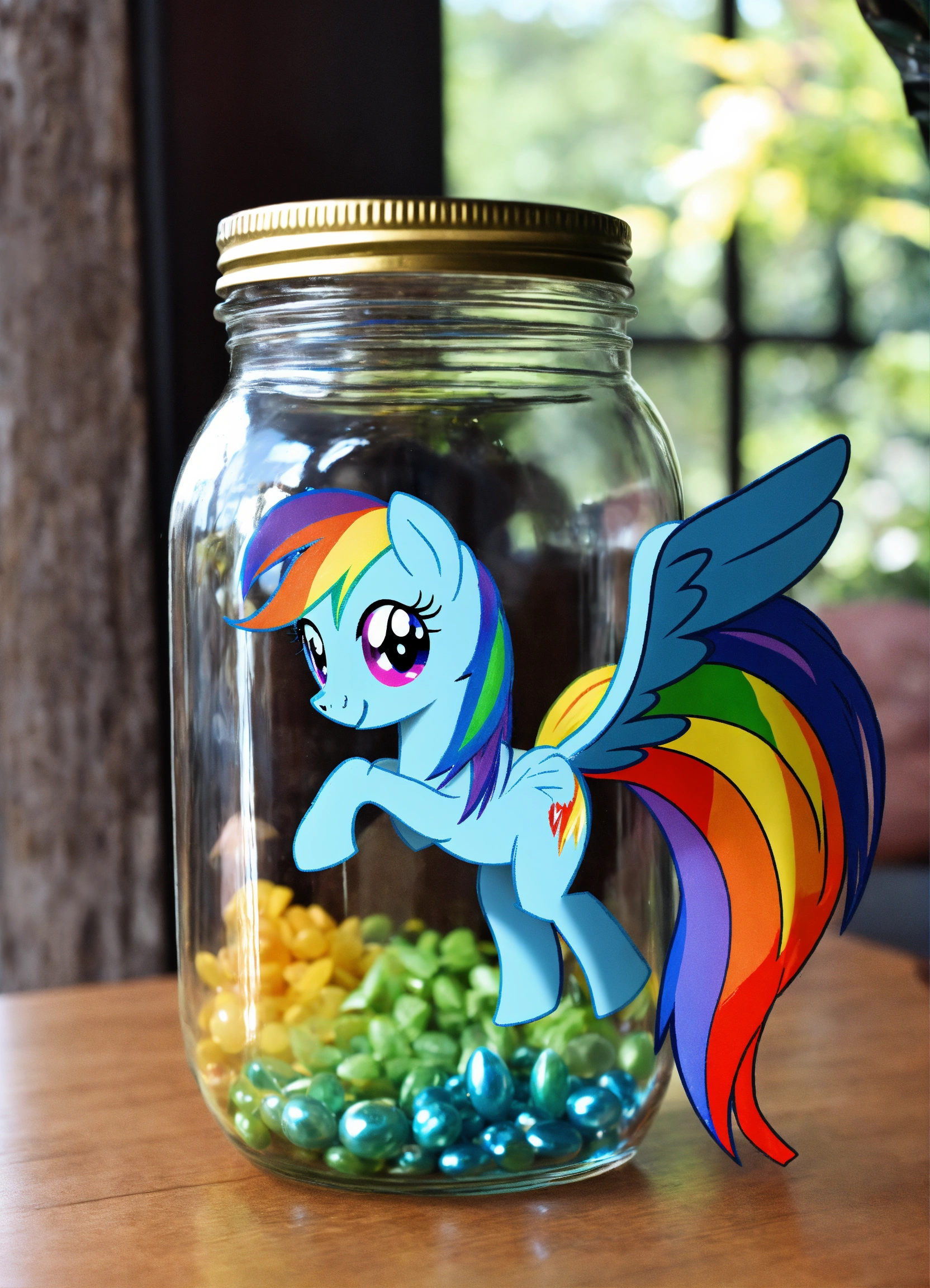 Lexica - Rainbow dash in a jar