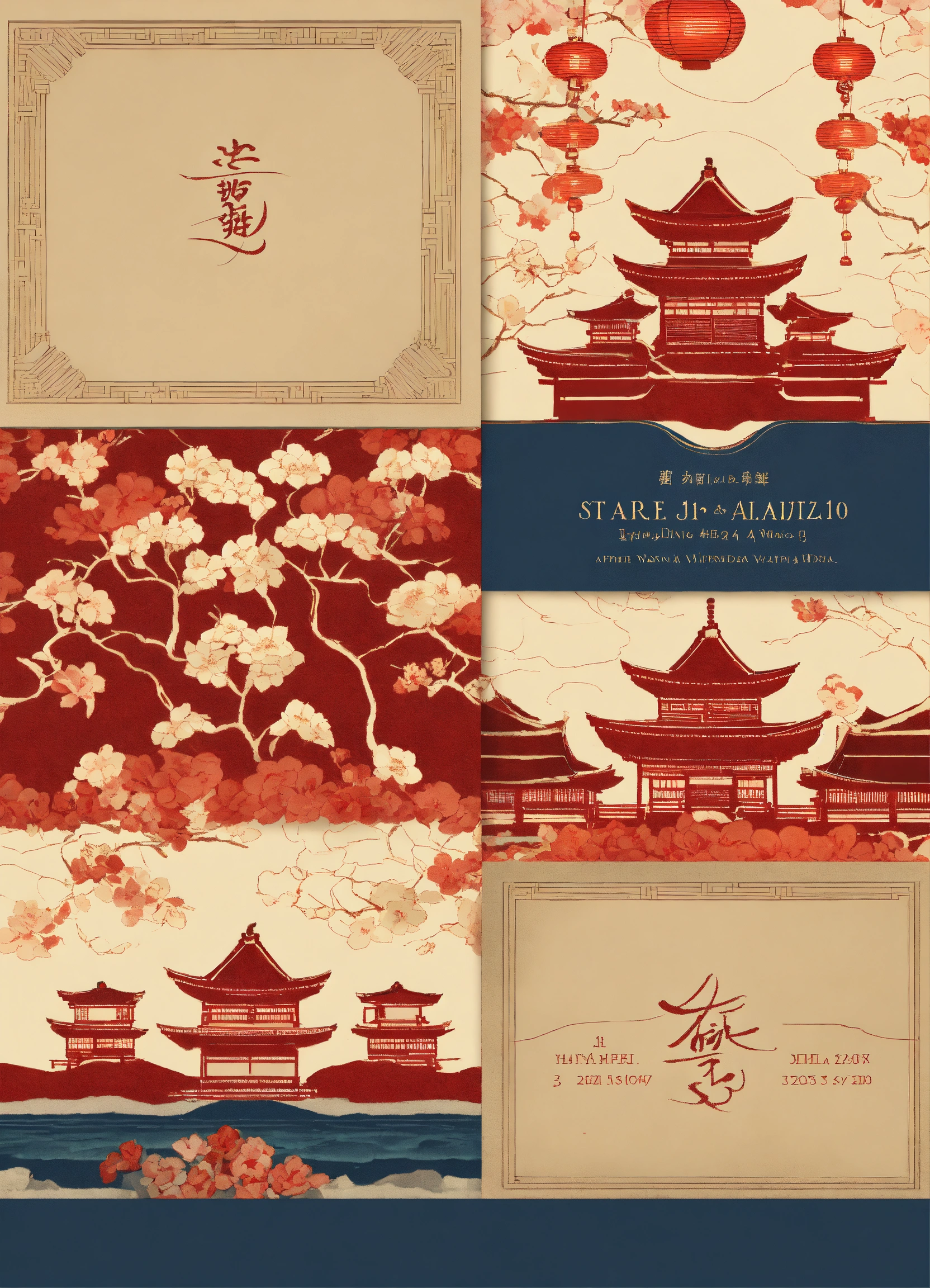 Lexica - An antique, Japanese culture inspired wedding invitation