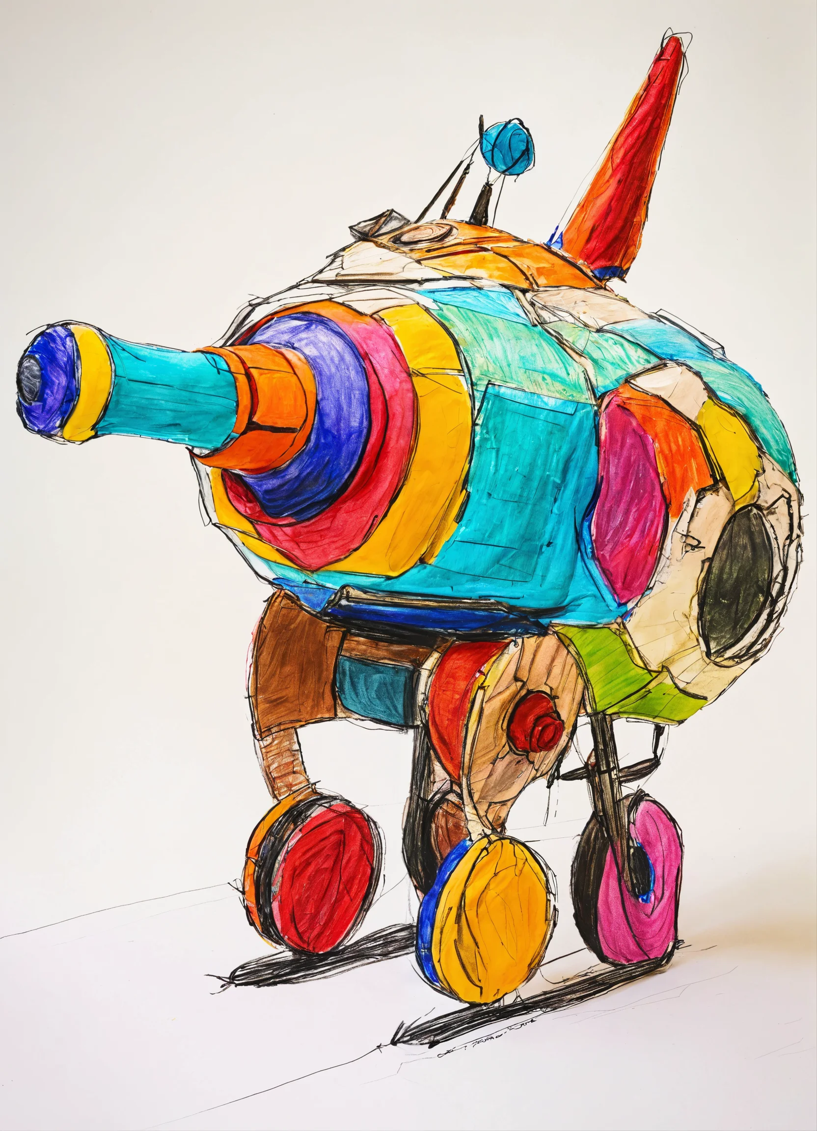 Lexica - Drawing fantasy of a kids toy made of rest matirial