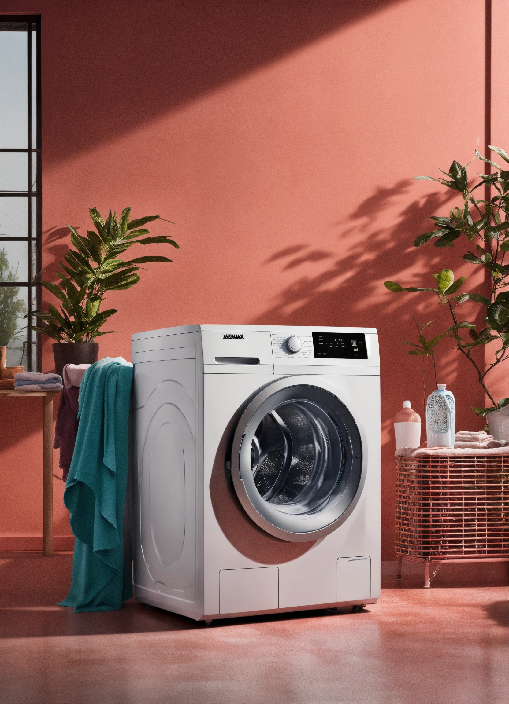 Lexica - Design a print ad for a washing machine called AXIOMWAVE AI-AX1.