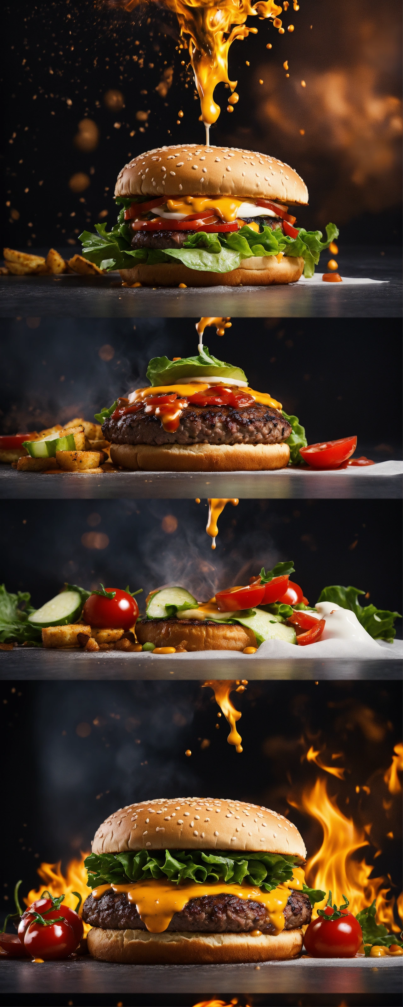 Lexica - Capture dynamic splashes of food in flying food photography ...