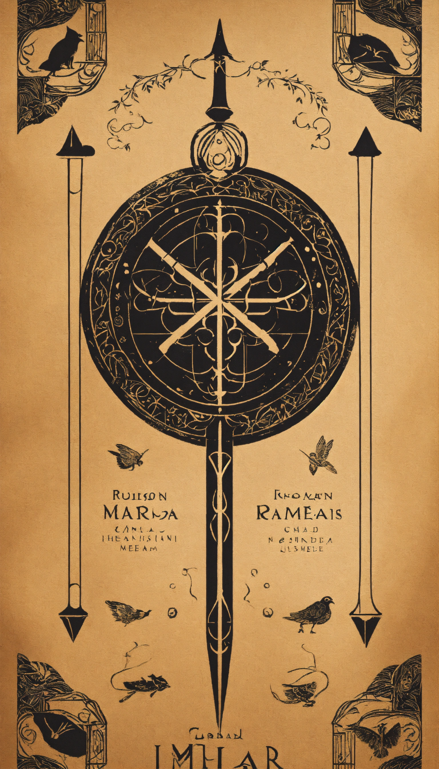 Lexica - Mead, simplistic, logo, Nordic runes in the back ground