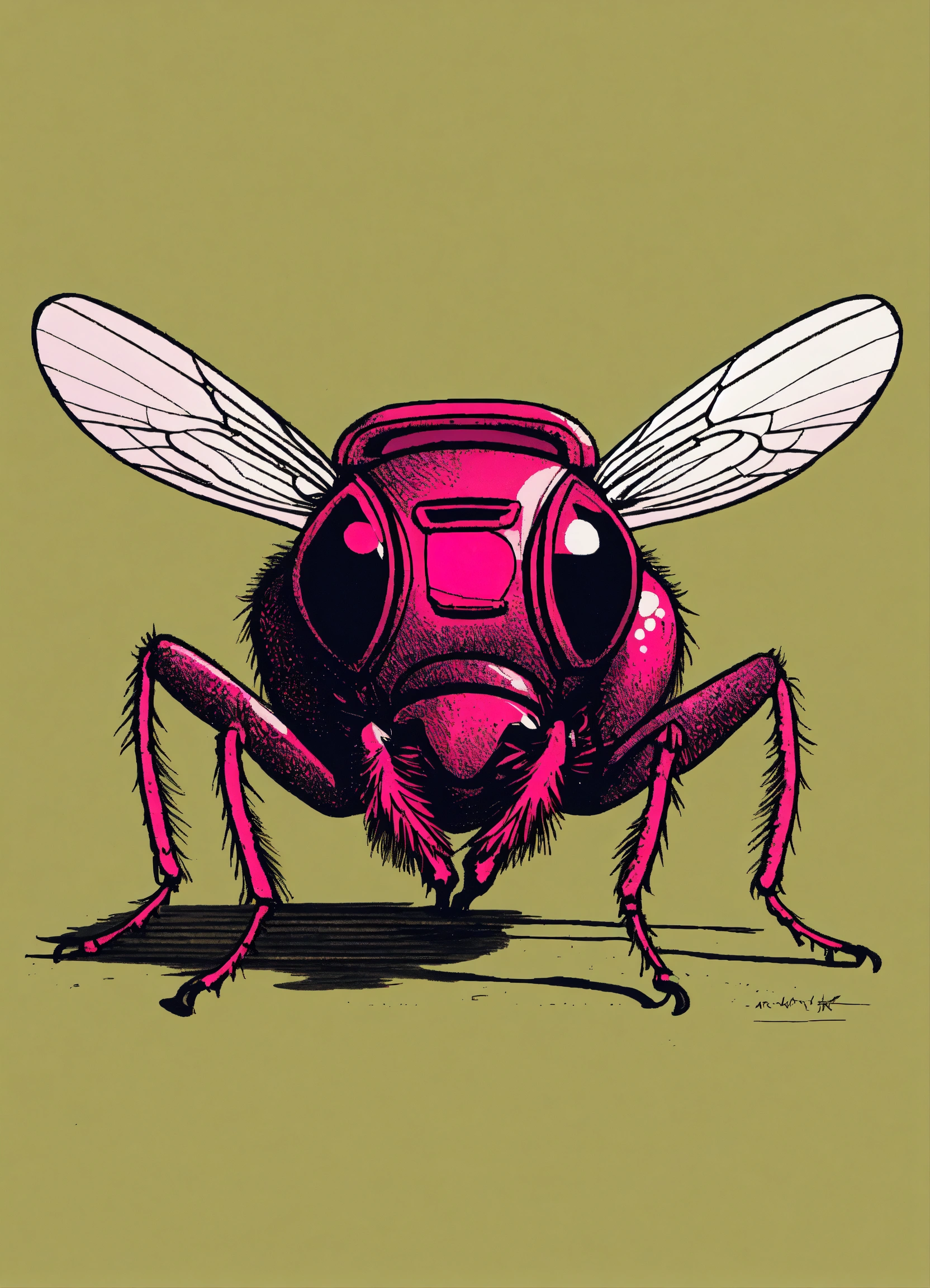 Lexica - A fly with sunglasses and a boombox on its leg, in the style ...
