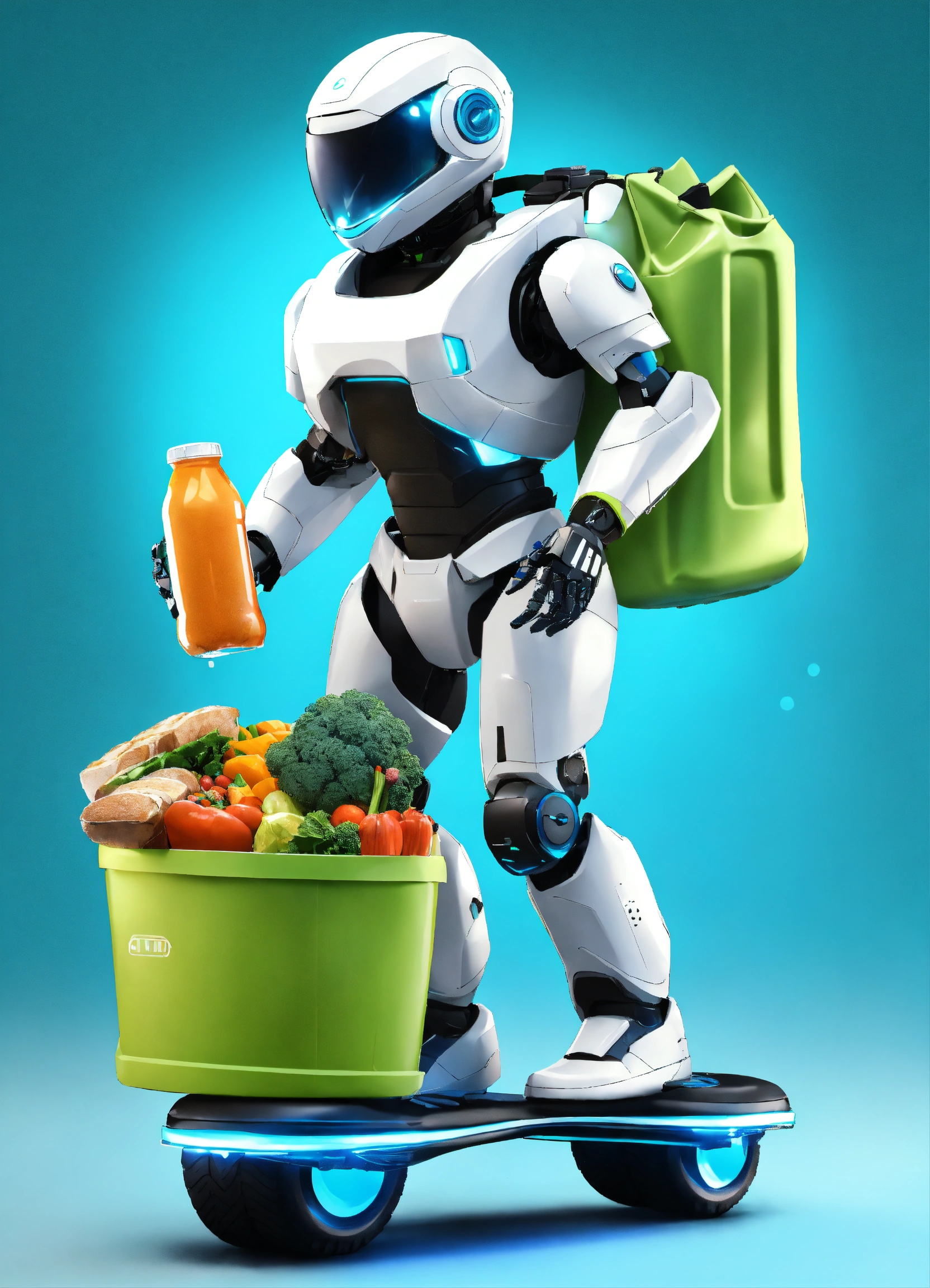 Lexica - A passionate male robot riding on hoverboard, realistic man ...