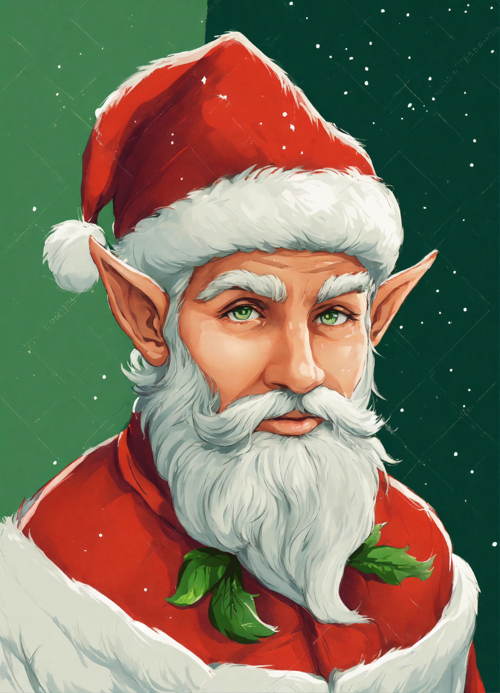 Lexica - The illustration of Santa Claus's elf in color on a white ...